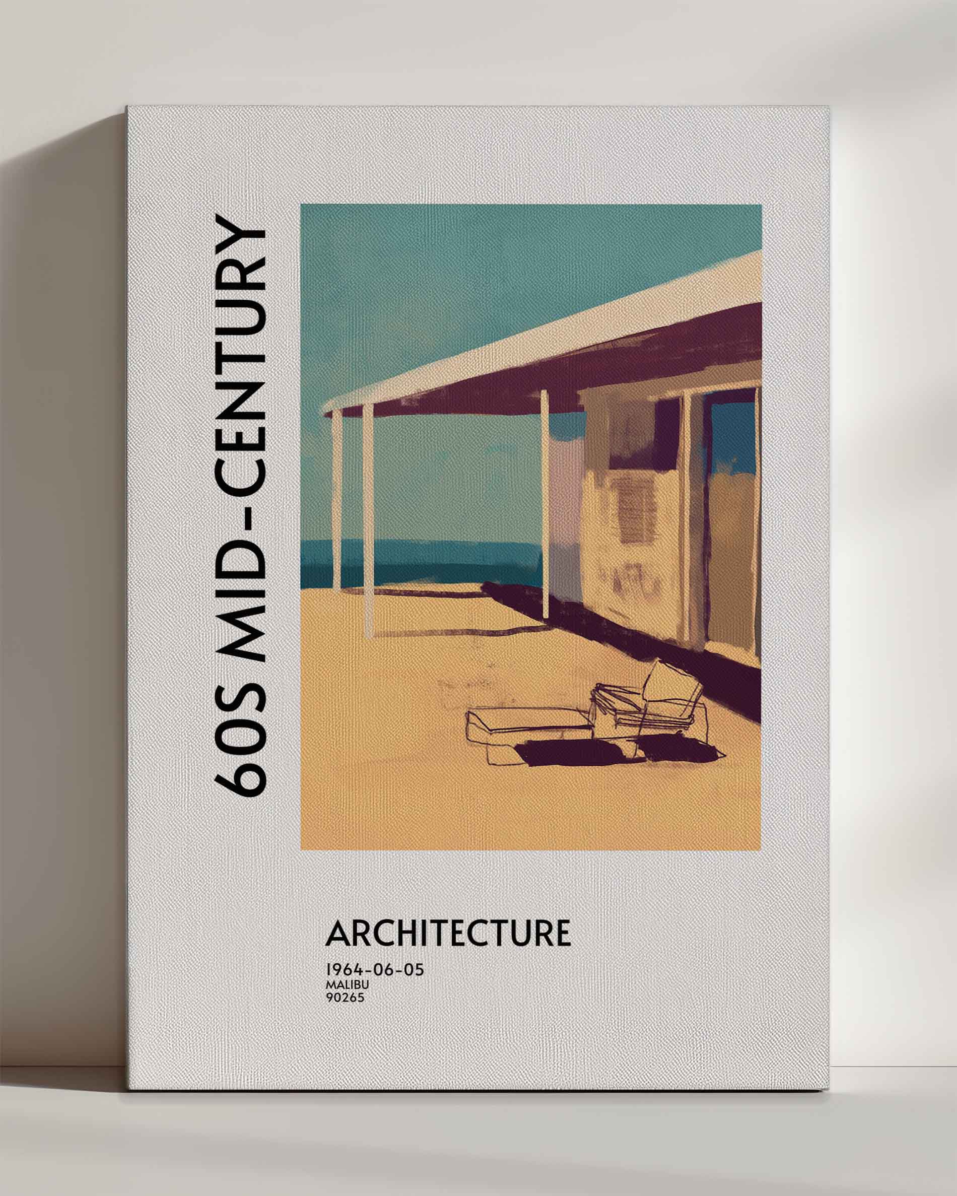 60s Mid century architecture - Leinwand
