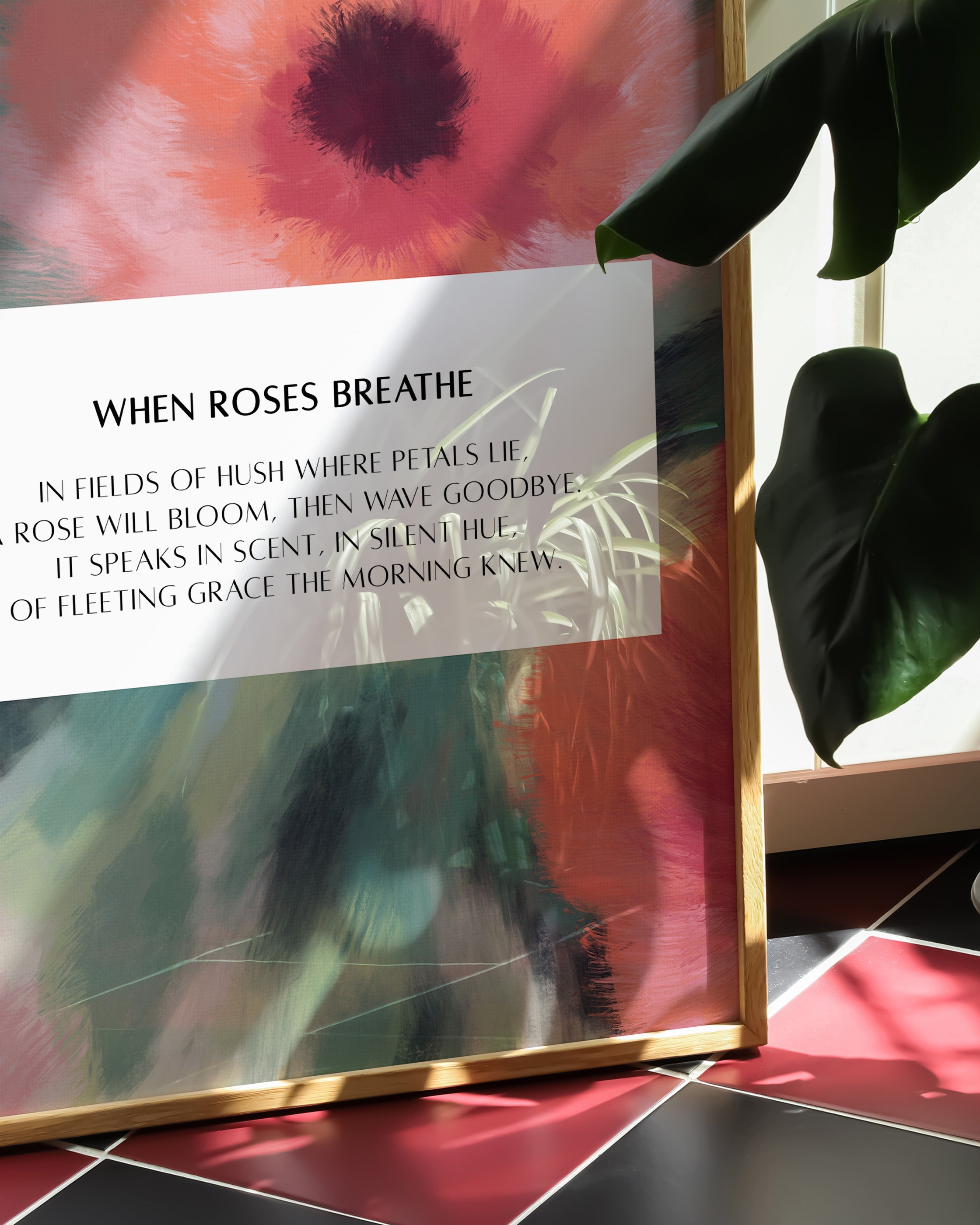 When Roses breathe Poster – FineArt Wandbild, moderne Kunst & Fine Art Print von Spawnd, handgefertigt & Made in Germany