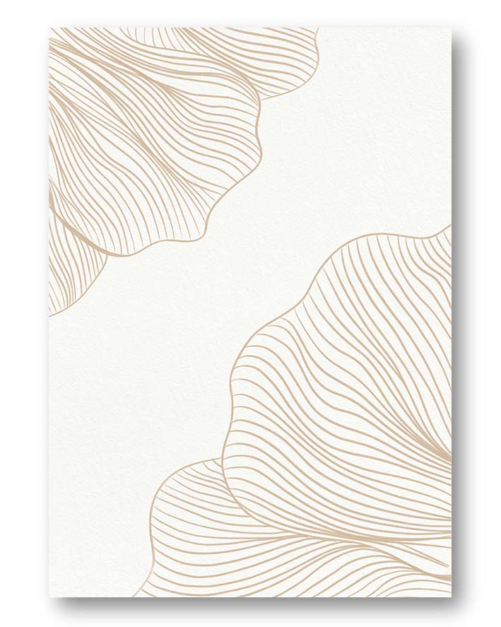 Dekorationsposter Blätter Ginkgo – Linienzeichnung