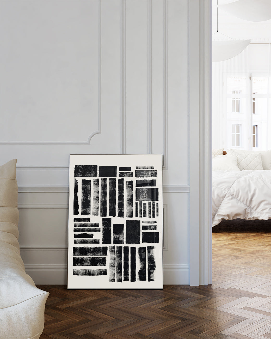 Abstraktes Raster Textur Poster – Abstract Black Texture