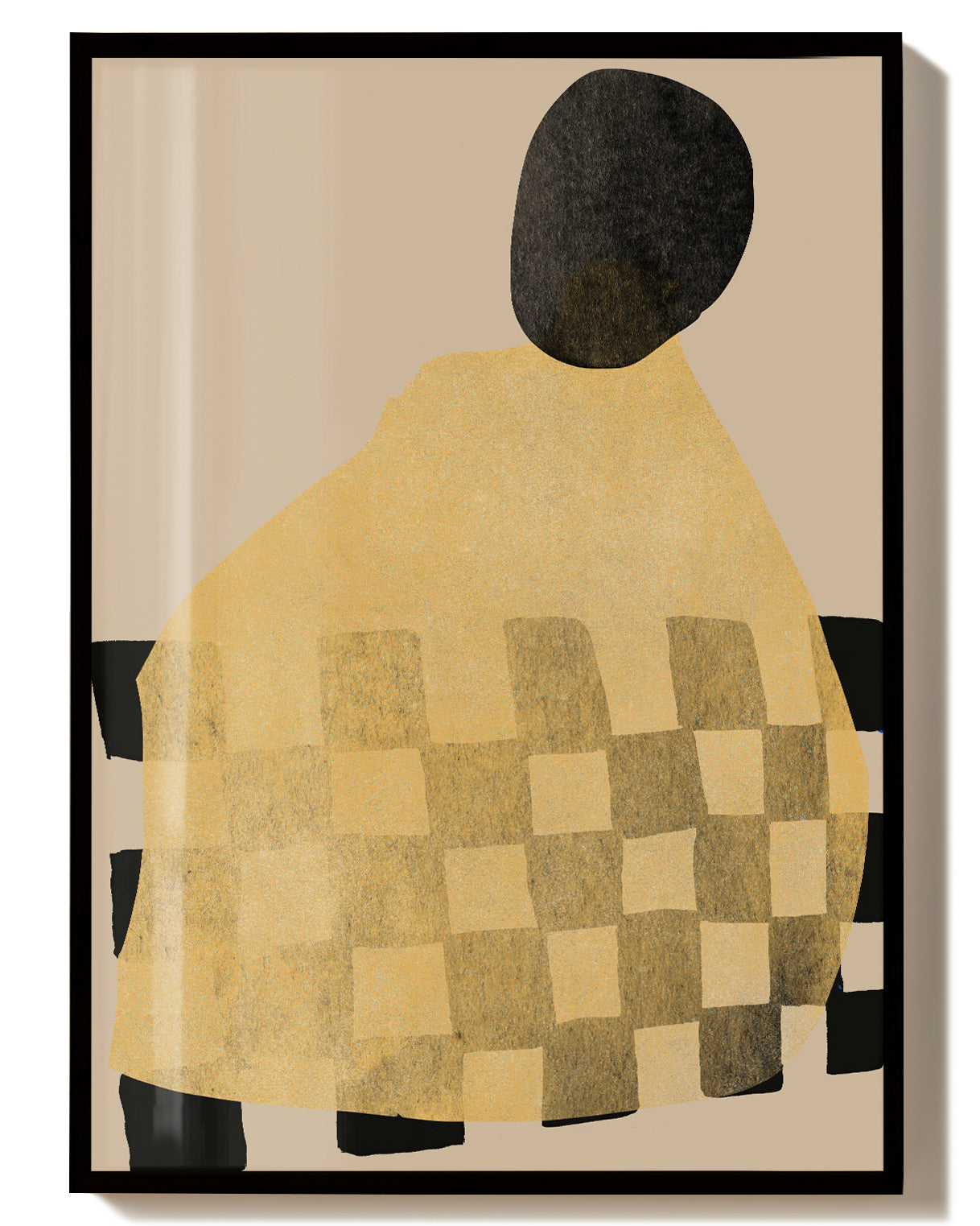 Abstrakte Figur Poster modern – Abstract Checkered Figure