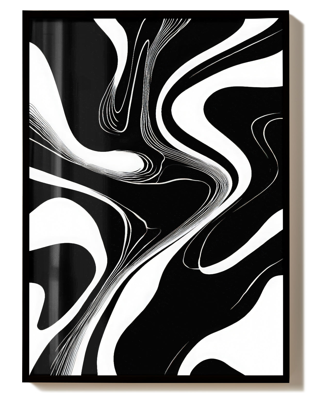 Minimalistisches Schwarz Weiß Linien Poster – Abstract Harmony