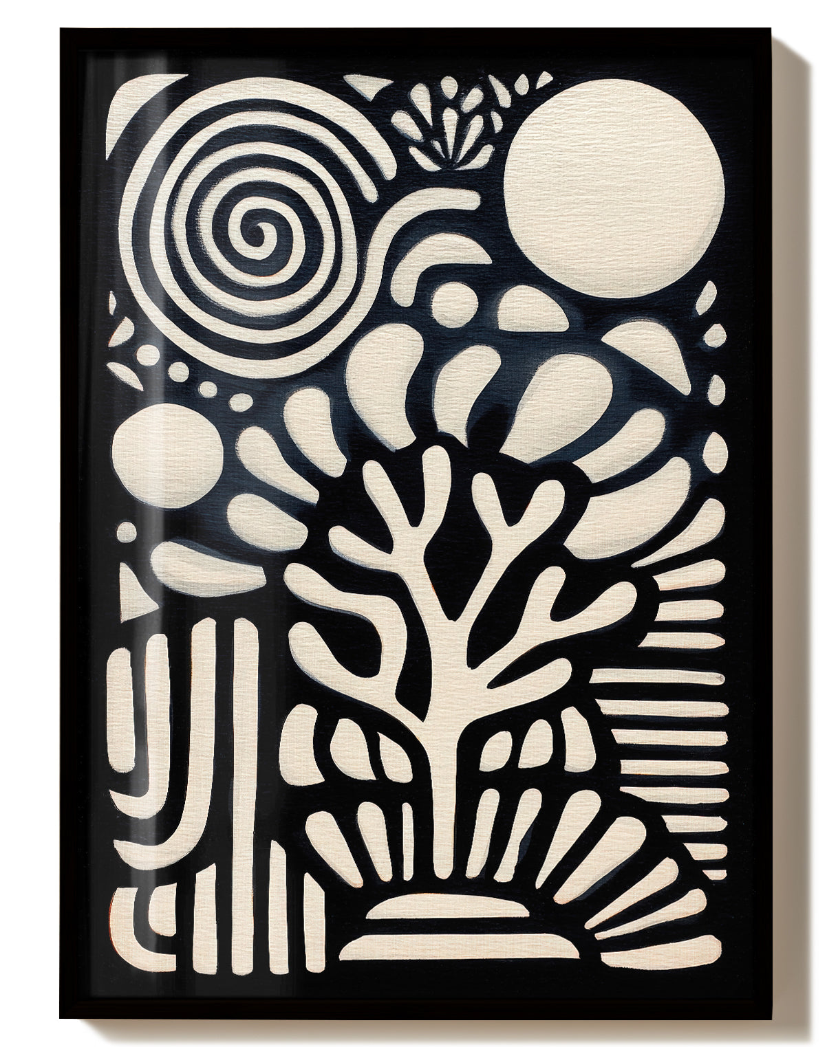 Abstraktes Schwarz Weiß Kunst Poster – Abstract Silence