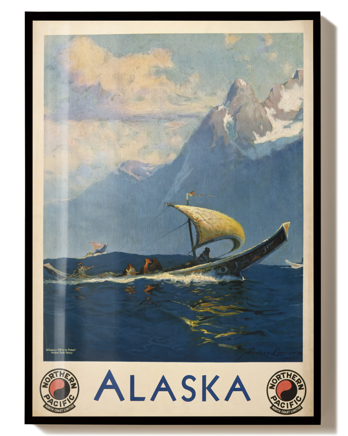 Vintage Alaska Segelboot Poster – Northern Pacific Alaska Poster – FineArt Wandbild, moderne Kunst & Fine Art Print von Spawnd, handgefertigt & Made in Germany