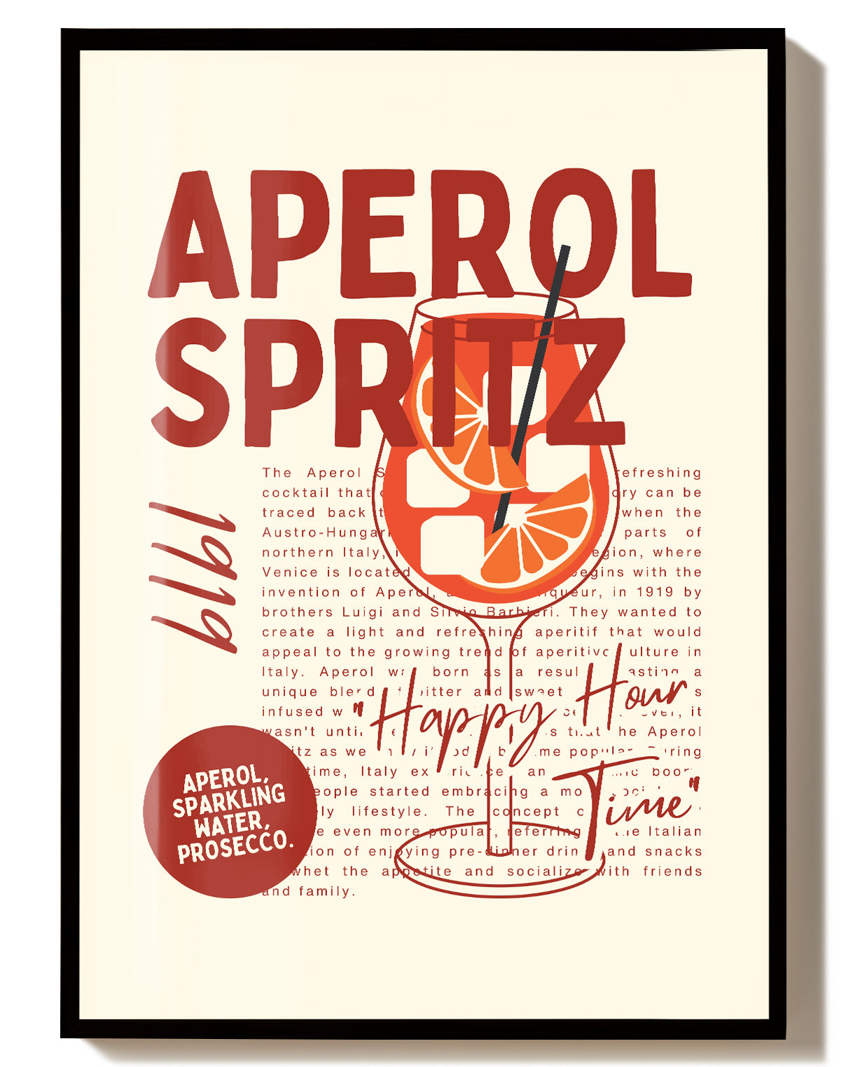 Minimalistisches Aperol Spritz Poster – Aperol Spritz