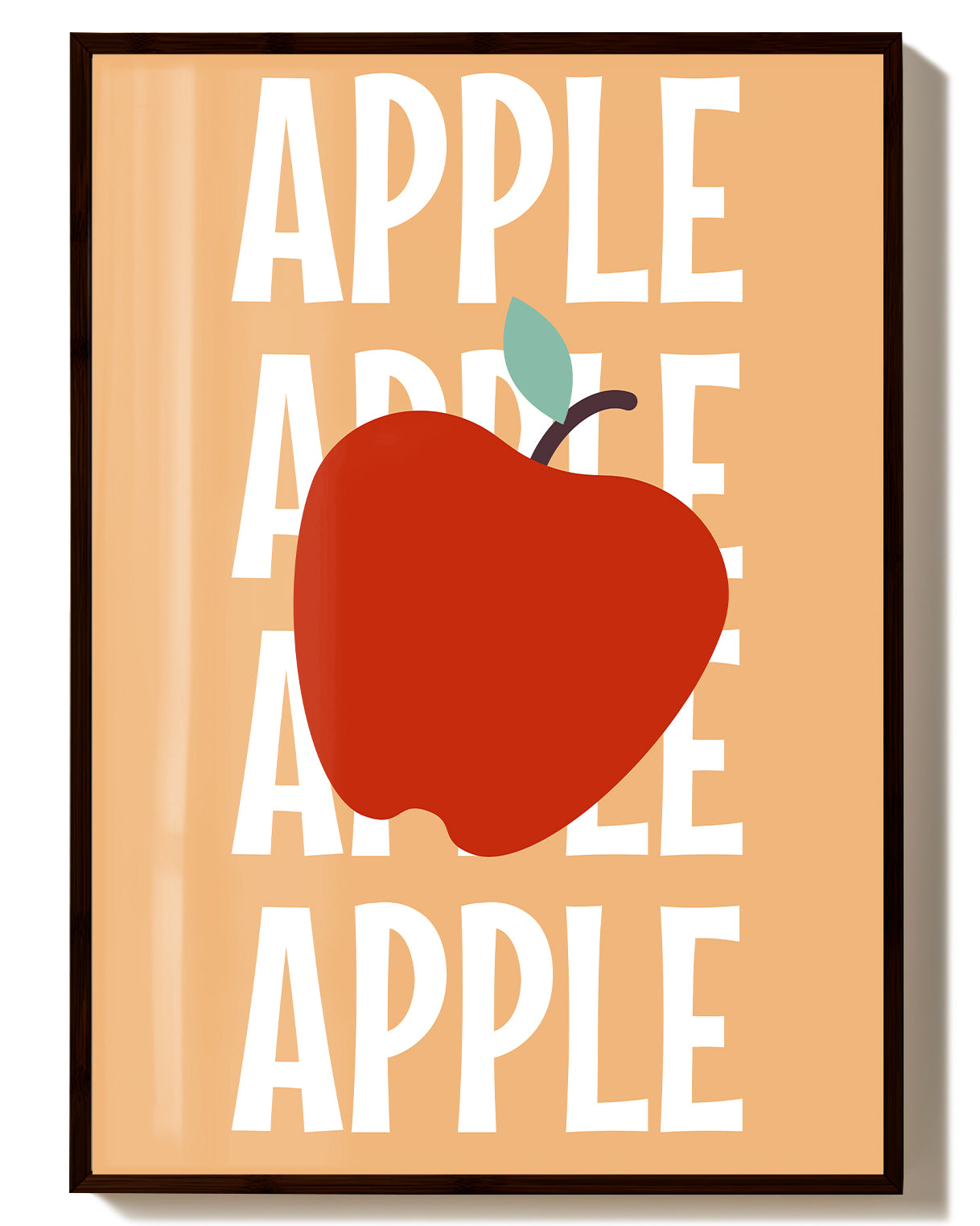 Typografie Apfel Poster – Apple Repeat Poster – FineArt Wandbild, moderne Kunst & Fine Art Print von Spawnd, handgefertigt & Made in Germany