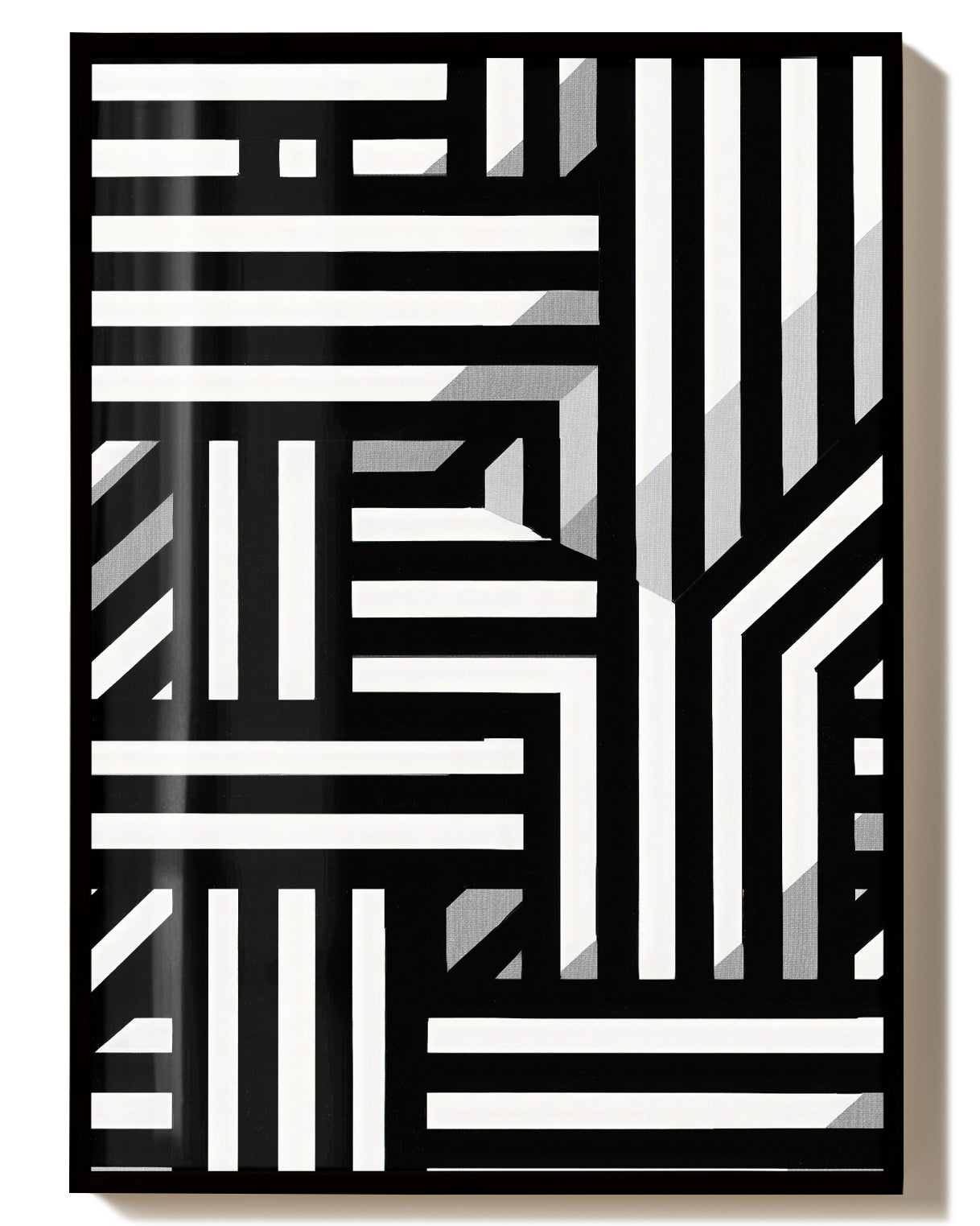 Geometrisches Schwarz Weiß Design Poster – Balanced Form