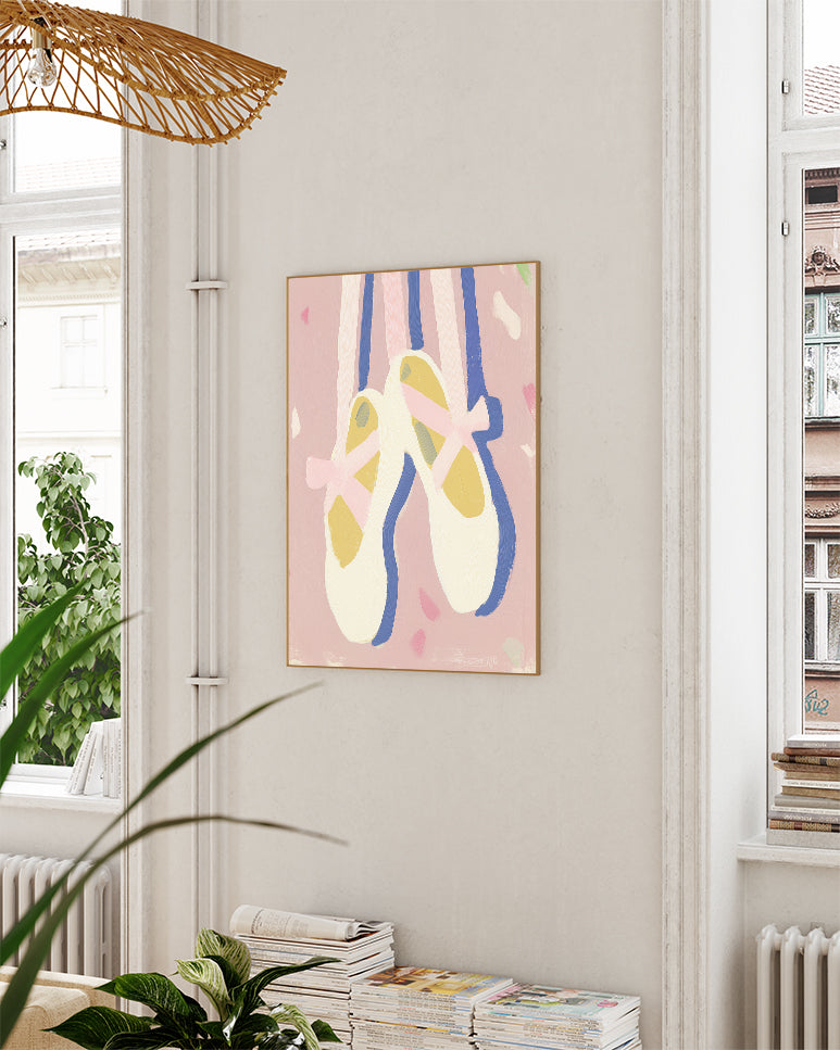Ballettschuhe Poster – Ballet Dream Poster – FineArt Wandbild, moderne Kunst & Fine Art Print von Spawnd, handgefertigt & Made in Germany