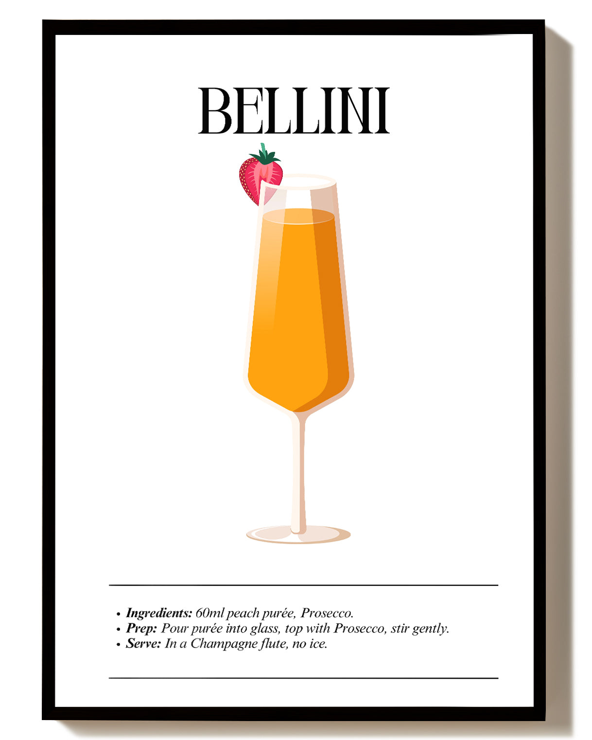 Minimalistisches Bellini Cocktail Poster – Bellini