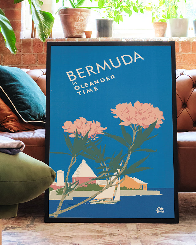 Vintage Bermuda Reise Poster – Klassisches Strandmotiv Poster – FineArt Wandbild, moderne Kunst & Fine Art Print von Spawnd, handgefertigt & Made in Germany
