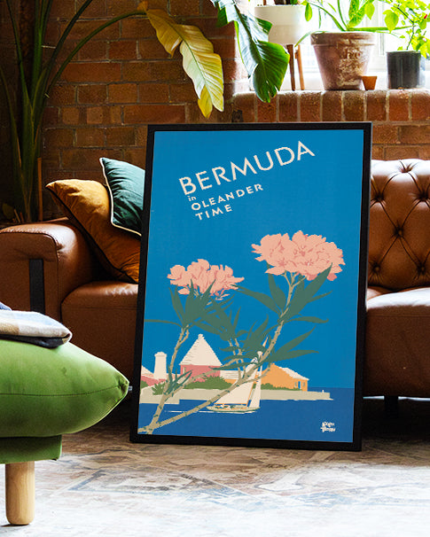 Vintage Bermuda Reise Poster – Klassisches Strandmotiv Poster – FineArt Wandbild, moderne Kunst & Fine Art Print von Spawnd, handgefertigt & Made in Germany