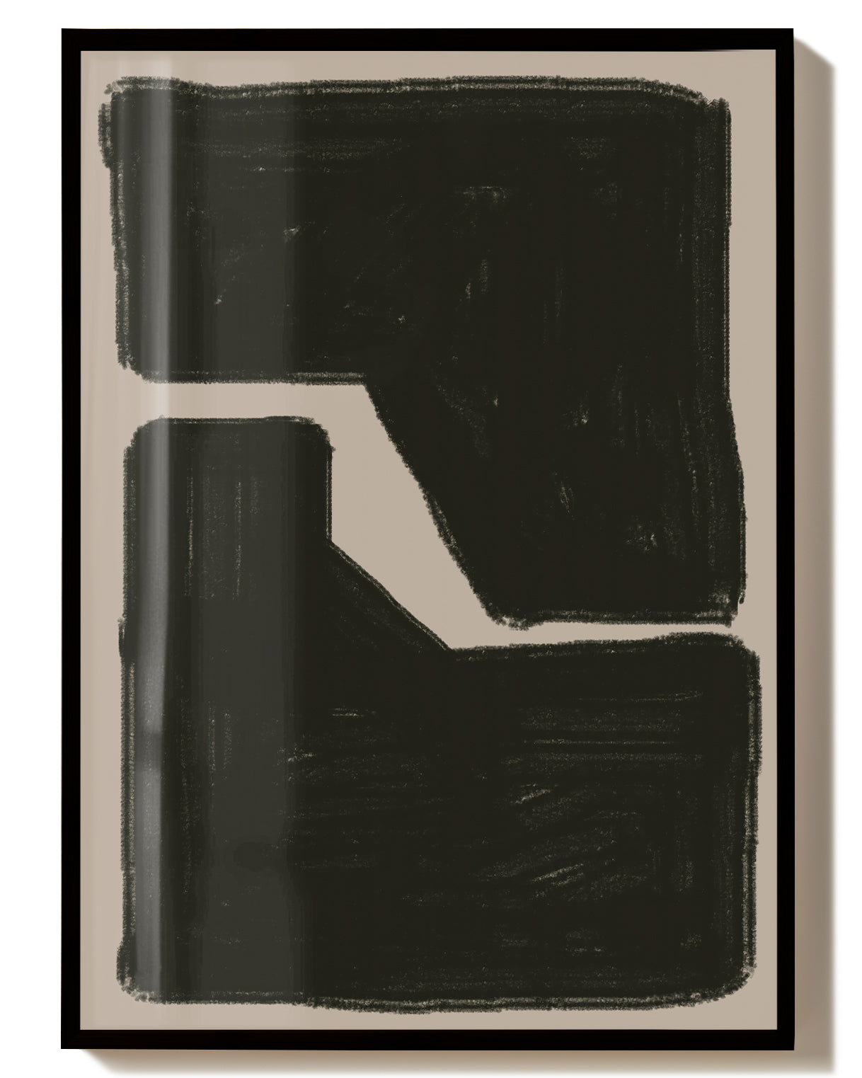 Schwarzes Abstraktes Form Poster – Black Abstract Block