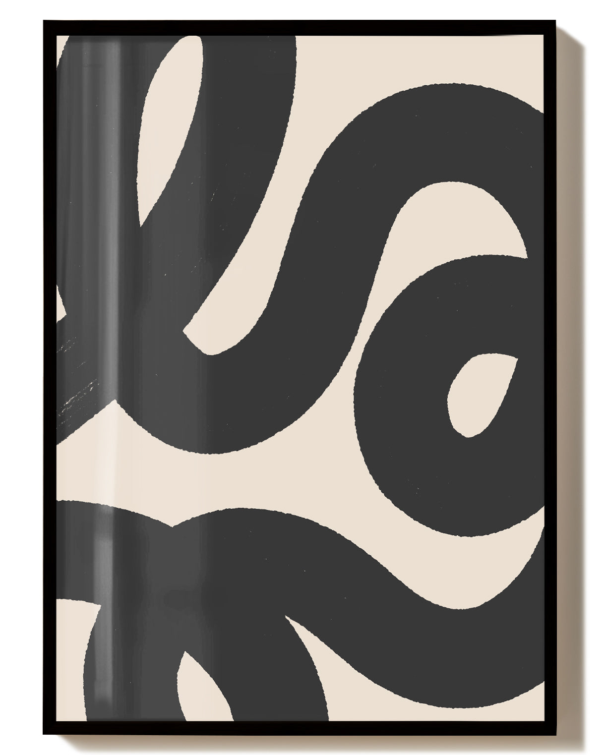 Abstraktes Poster mit schwarzen Wellen – Black Abstract Waves