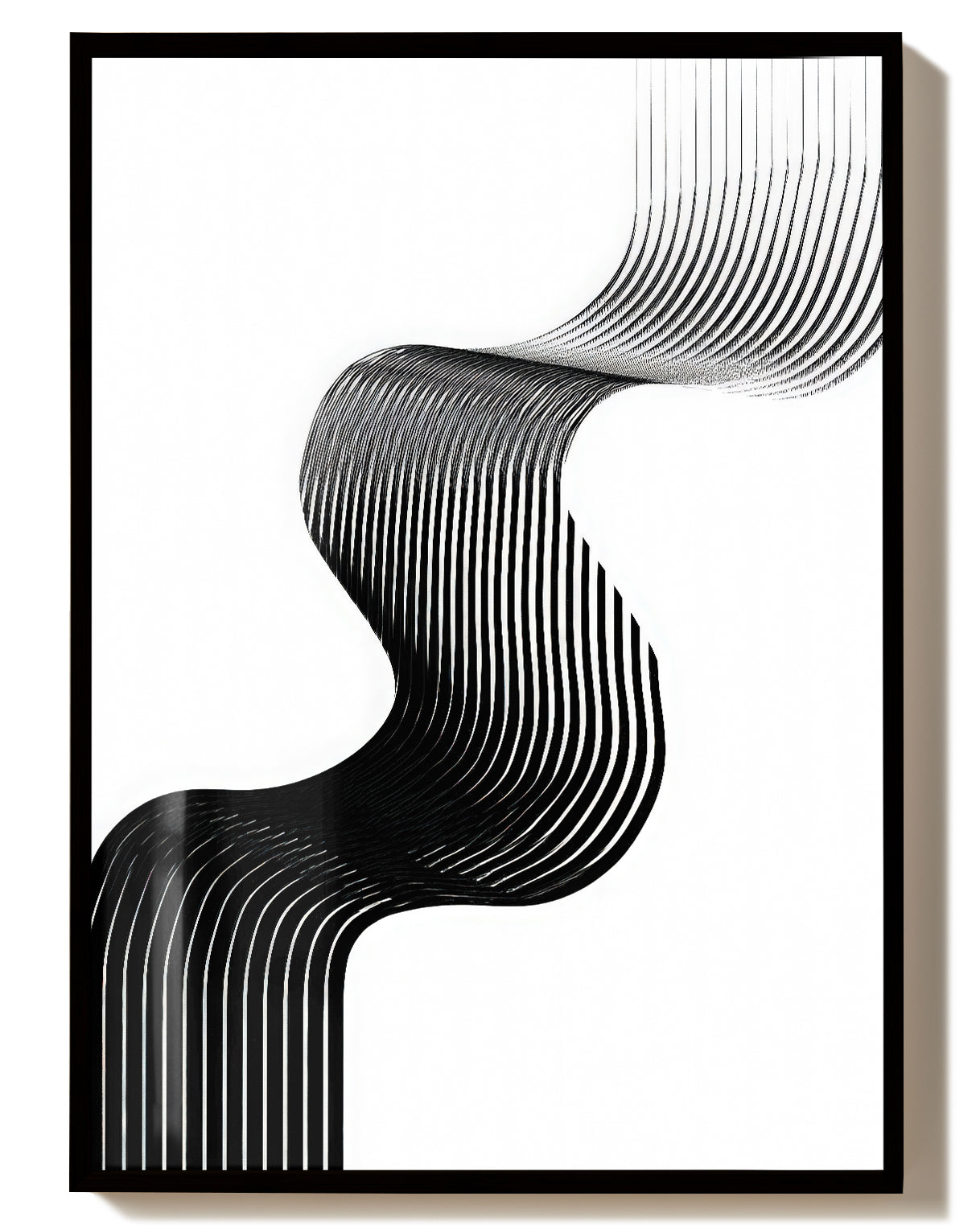 Modernes Schwarz Weiß Linienposter – Black Contour