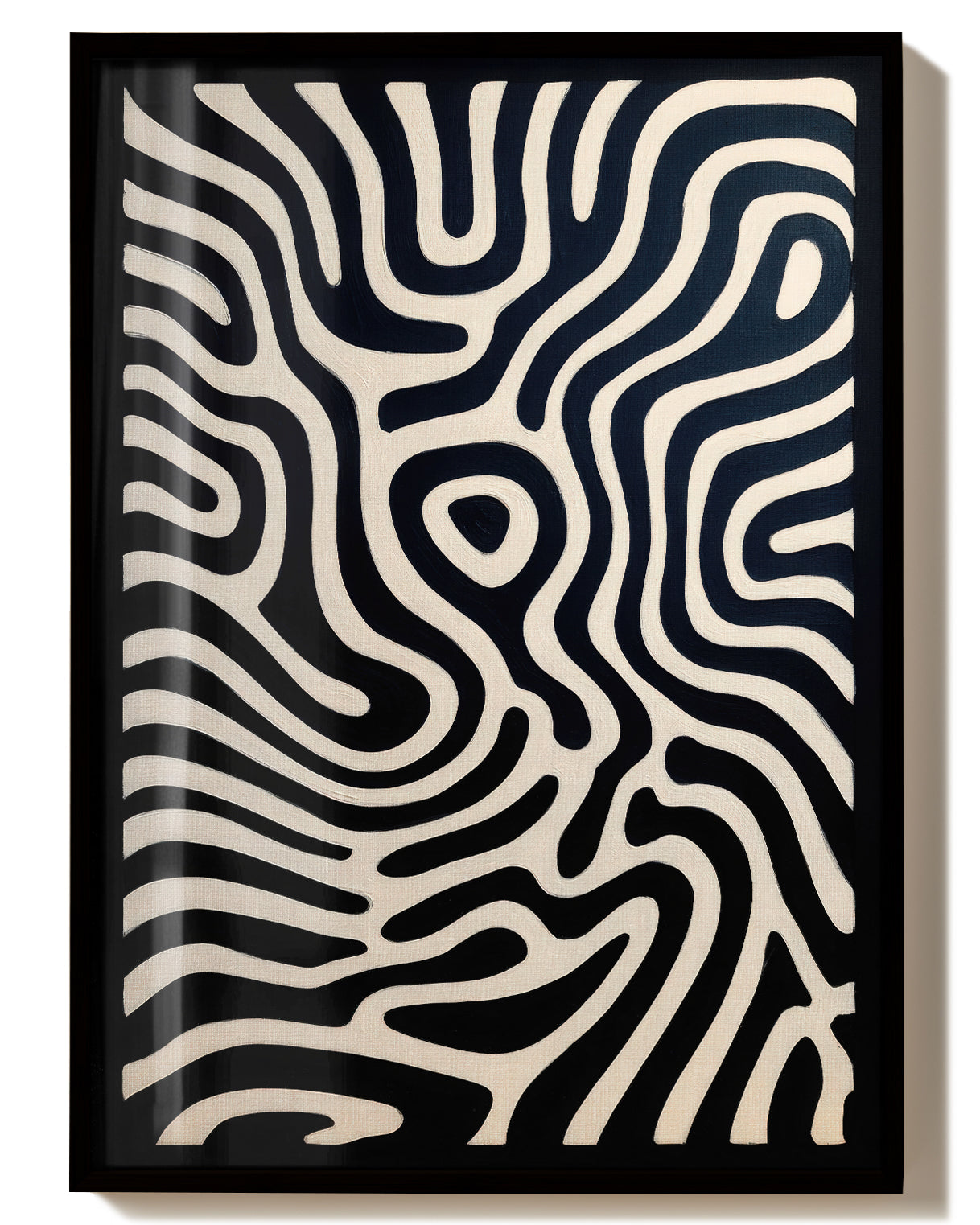 Organisches Schwarz Weiß Muster Poster – Black Current