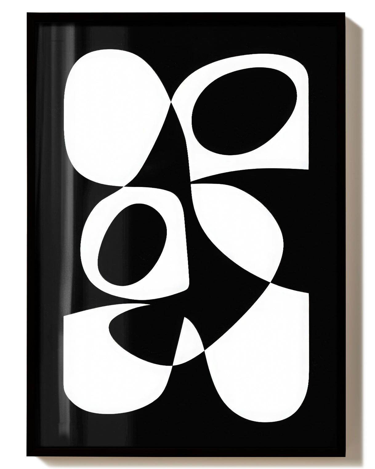 Dynamisches Linien Kunst Poster – Black Flowstate