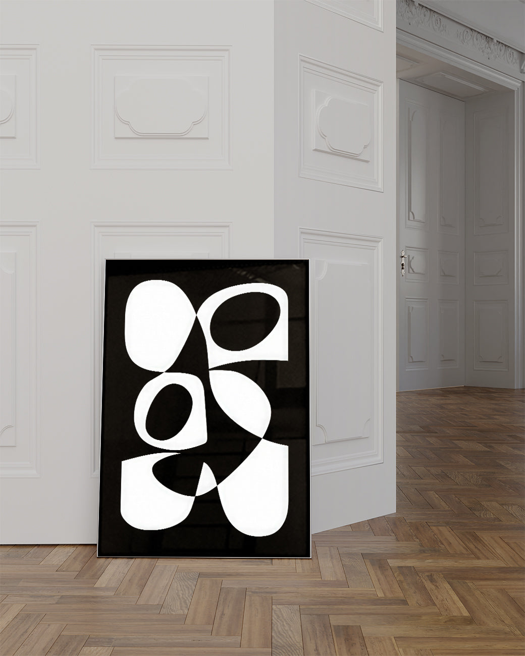 Dynamisches Linien Kunst Poster – Black Flowstate