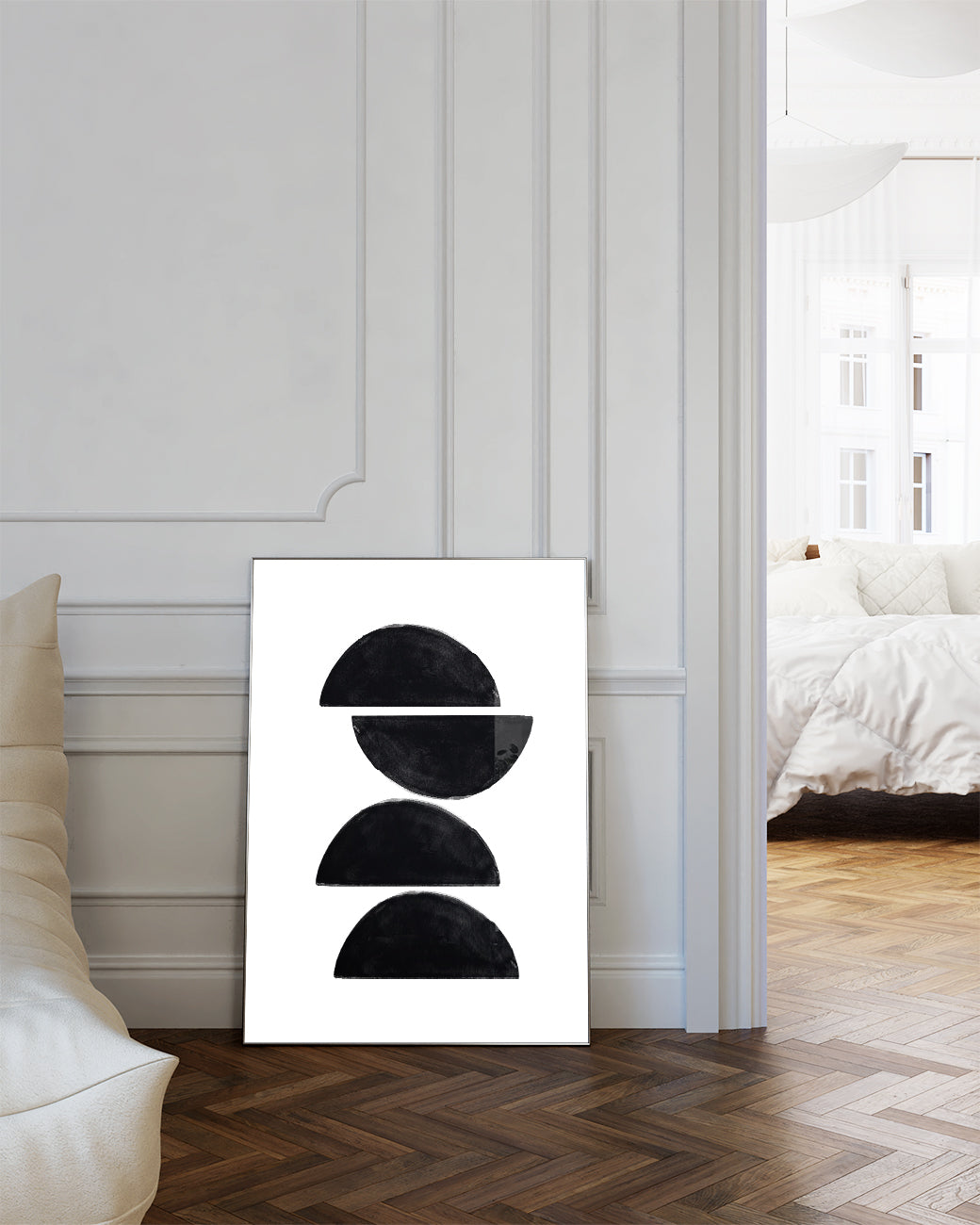 Schwarzes Geometrisches Stapel Poster – Black Geometric Stack