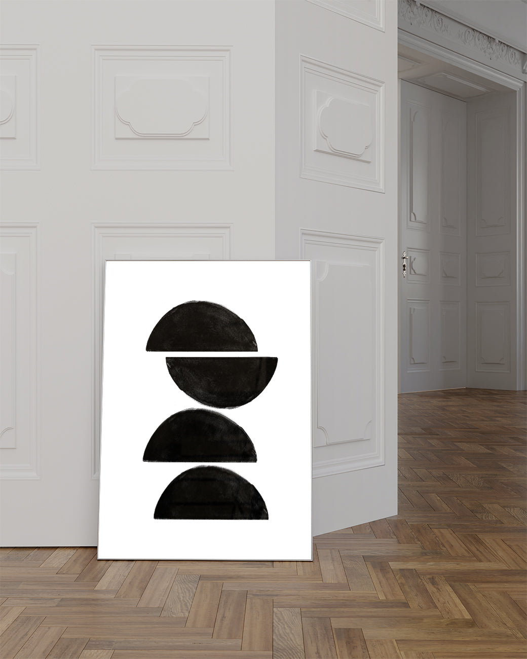 Schwarzes Geometrisches Stapel Poster – Black Geometric Stack