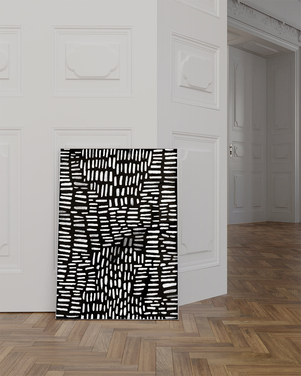 Strukturierte Minimal Art Wandbild – Black Interval