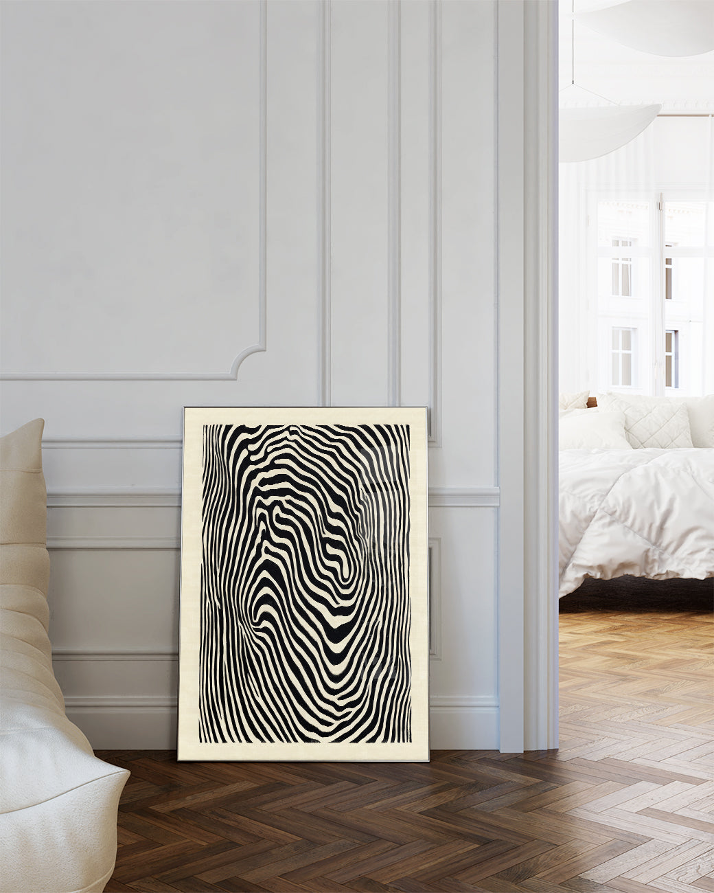 Minimalistisches Linien Kunst Poster – Black Silence