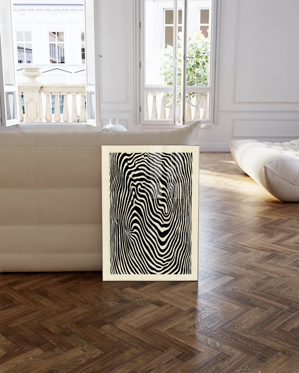 Minimalistisches Linien Kunst Poster – Black Silence