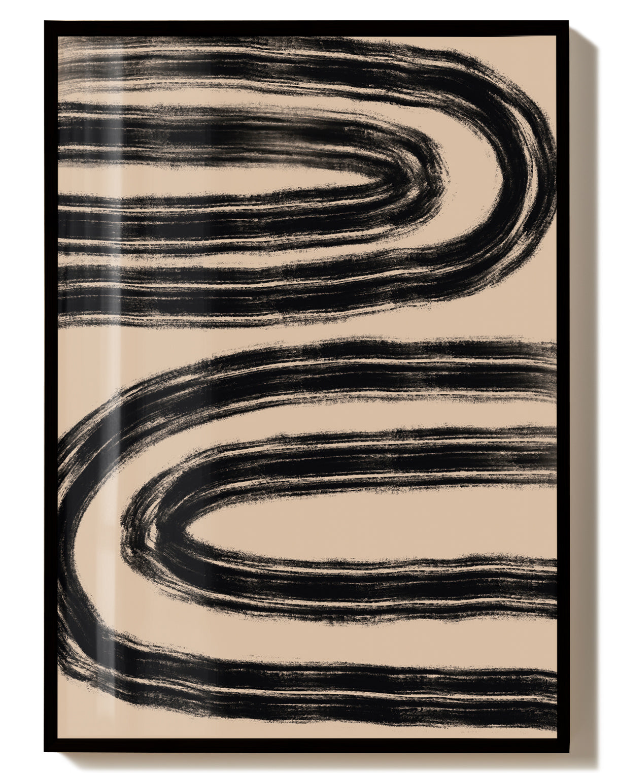 Schwarzes Wellenmuster Poster – Black Wave Pattern