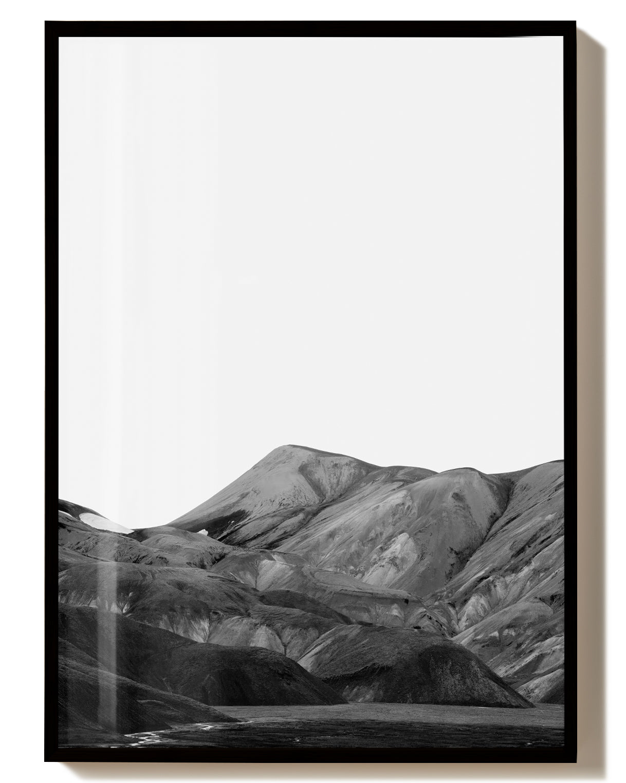 Schwarz Weiß Berglandschaft Poster – Black White Mountain Landscape