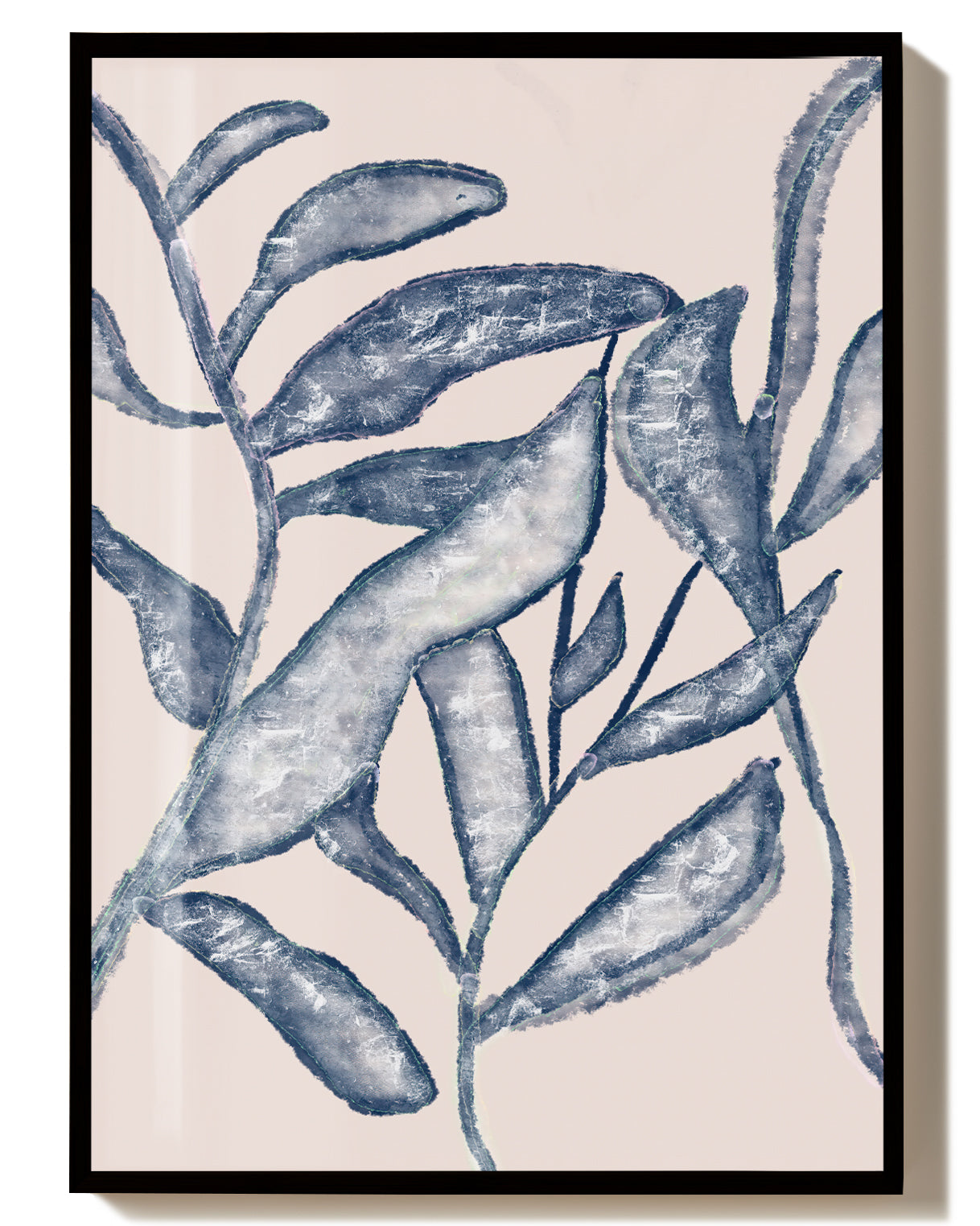 Blaues Botanik Poster modern – Blue Botanic Sketch