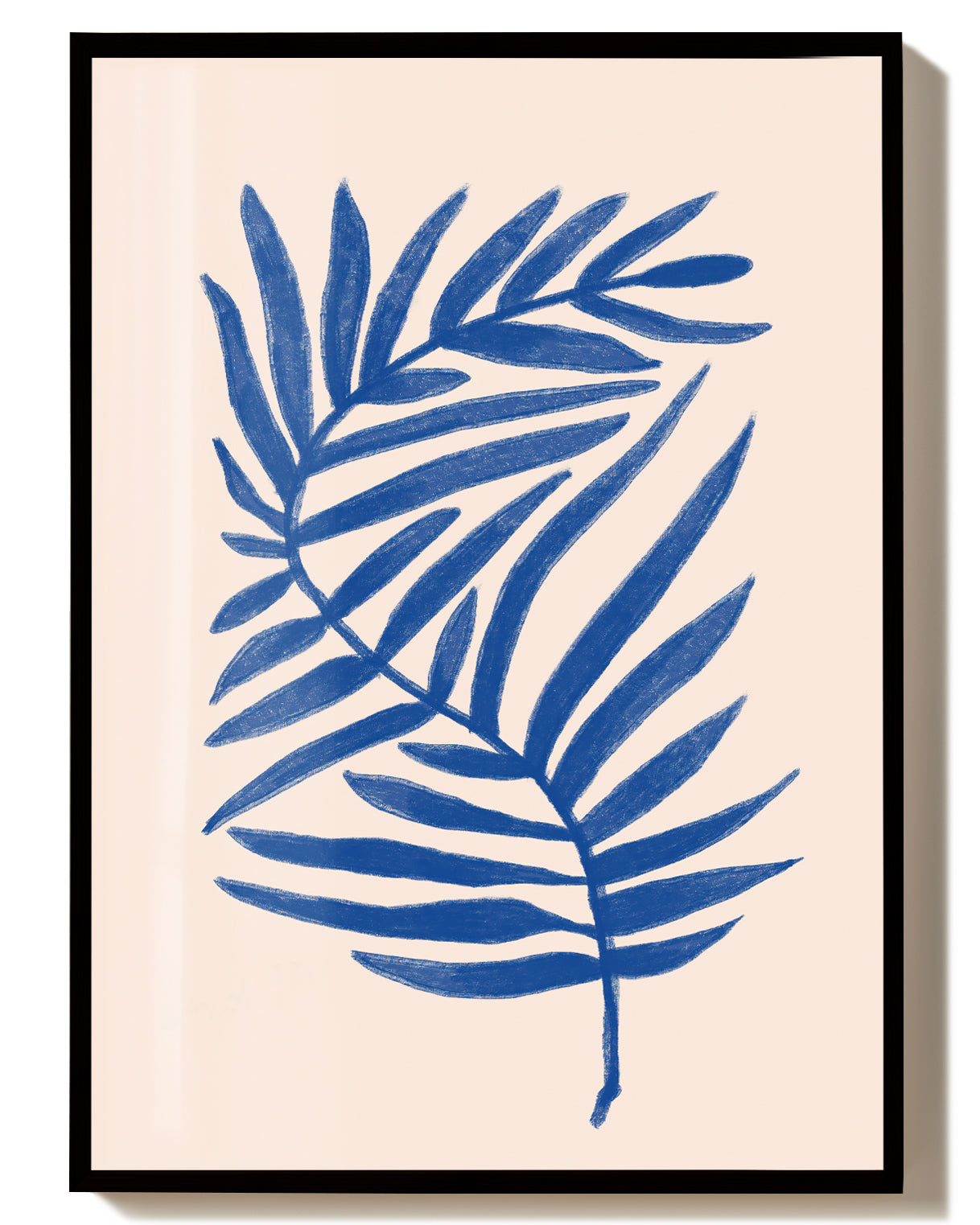 Blaue Palmblatt Poster – Blue Palm Leaf