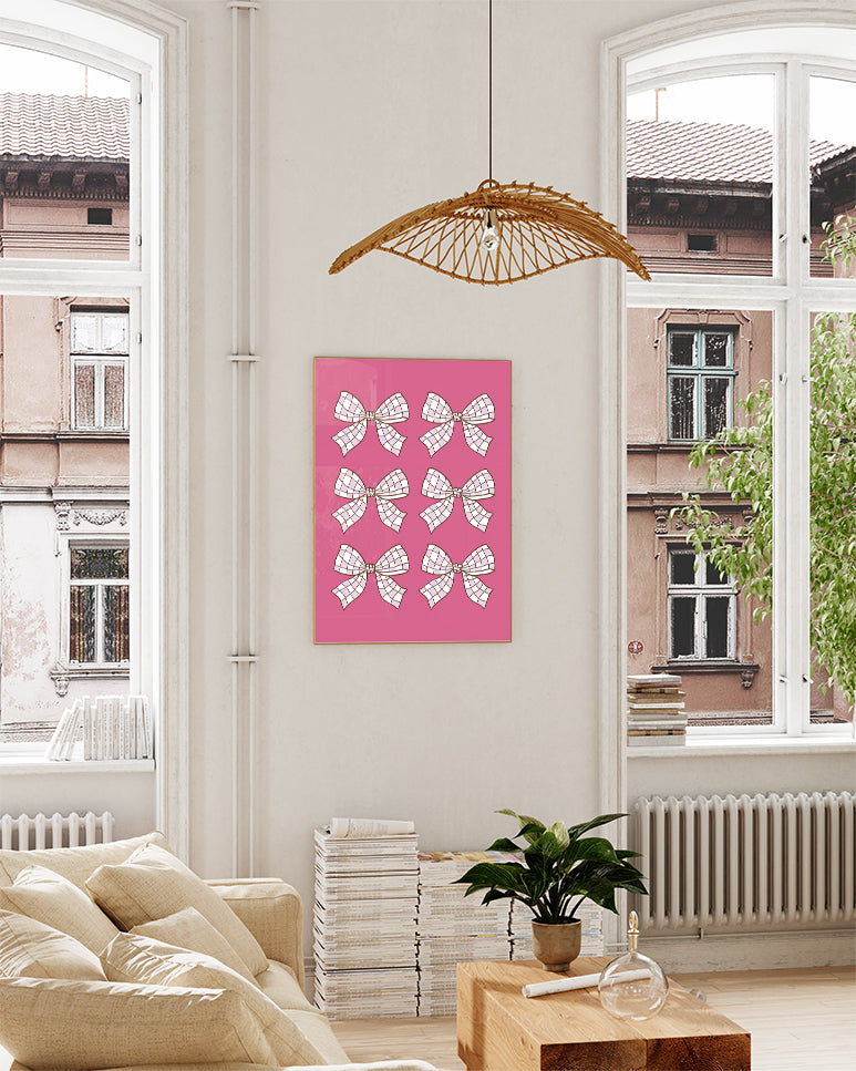 Schleifen Muster Poster – Bow Pattern Poster – FineArt Wandbild, moderne Kunst & Fine Art Print von Spawnd, handgefertigt & Made in Germany