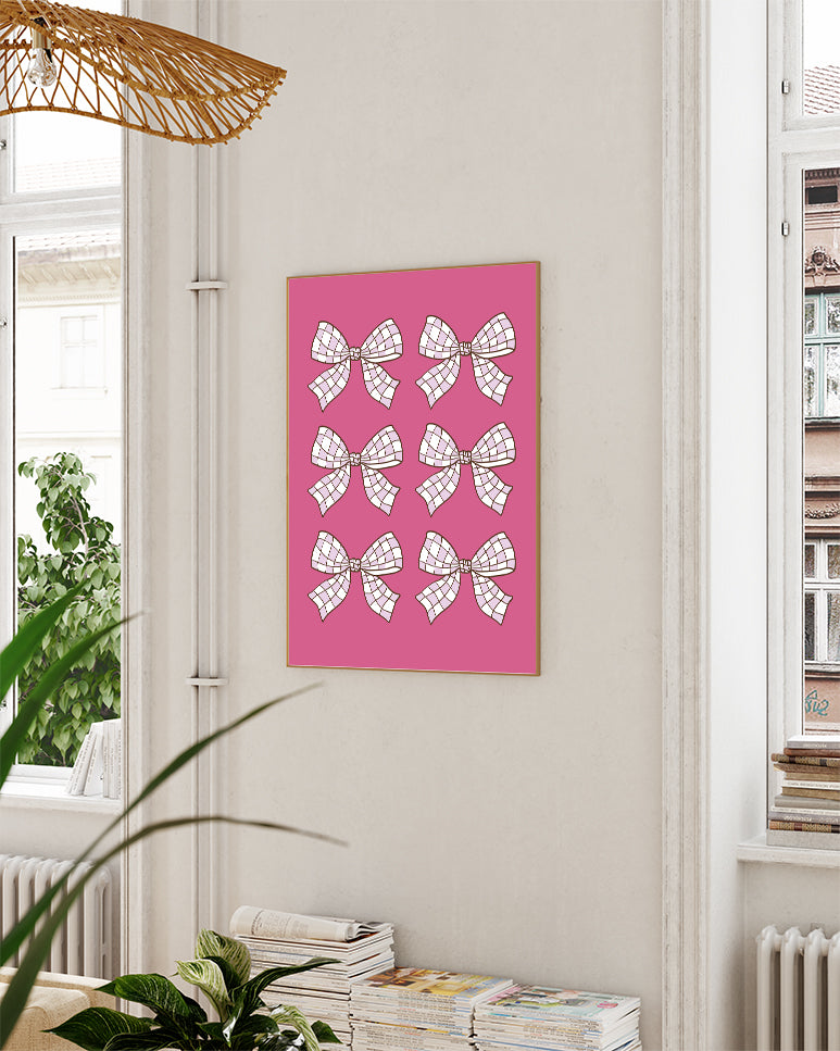 Schleifen Muster Poster – Bow Pattern Poster – FineArt Wandbild, moderne Kunst & Fine Art Print von Spawnd, handgefertigt & Made in Germany