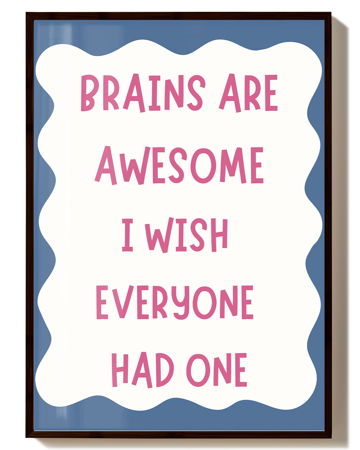 Typografie Poster mit Spruch – Brains Are Awesome Poster – FineArt Wandbild, moderne Kunst & Fine Art Print von Spawnd, handgefertigt & Made in Germany