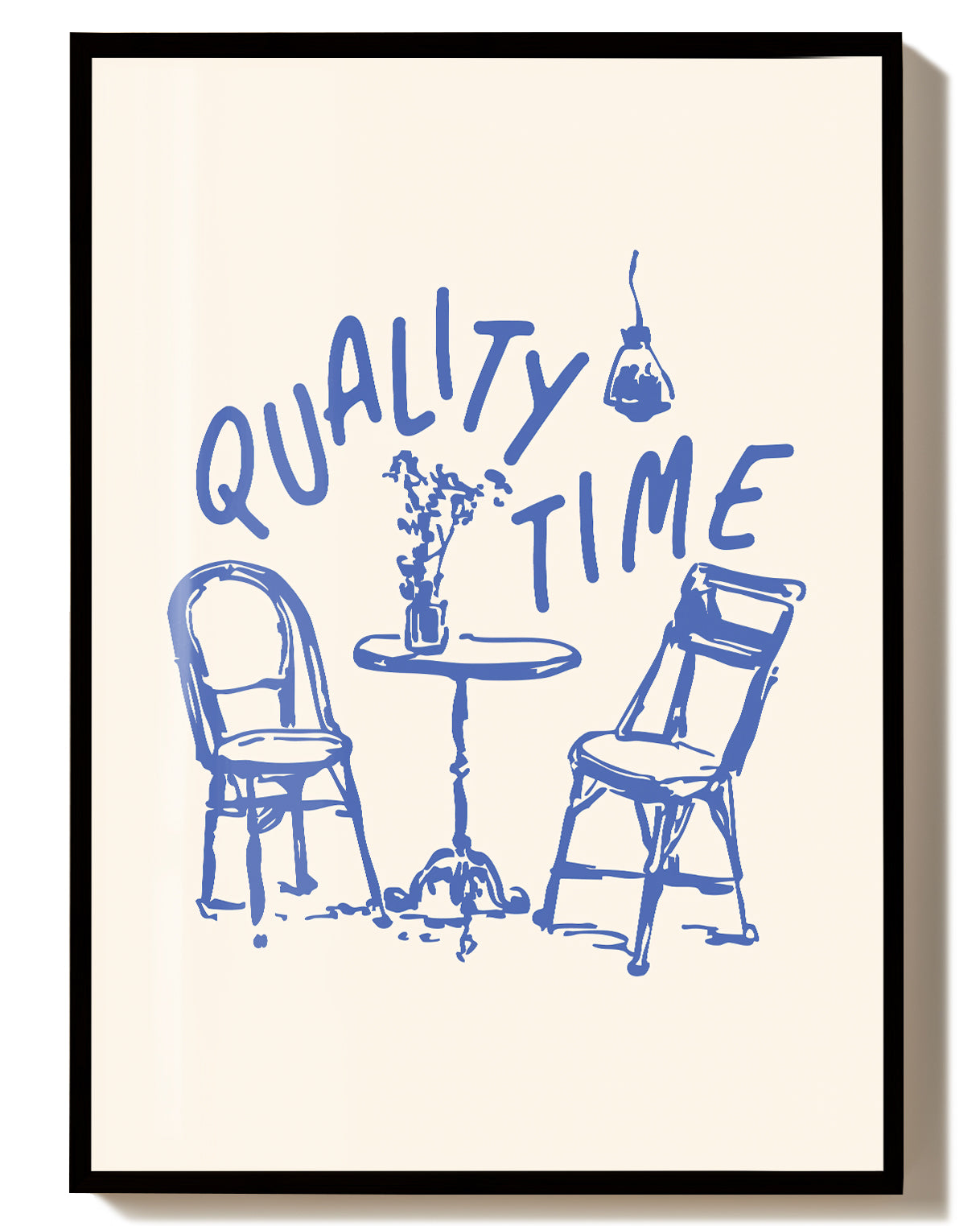 Modernes Typografie Poster Blau – Casual Gathering