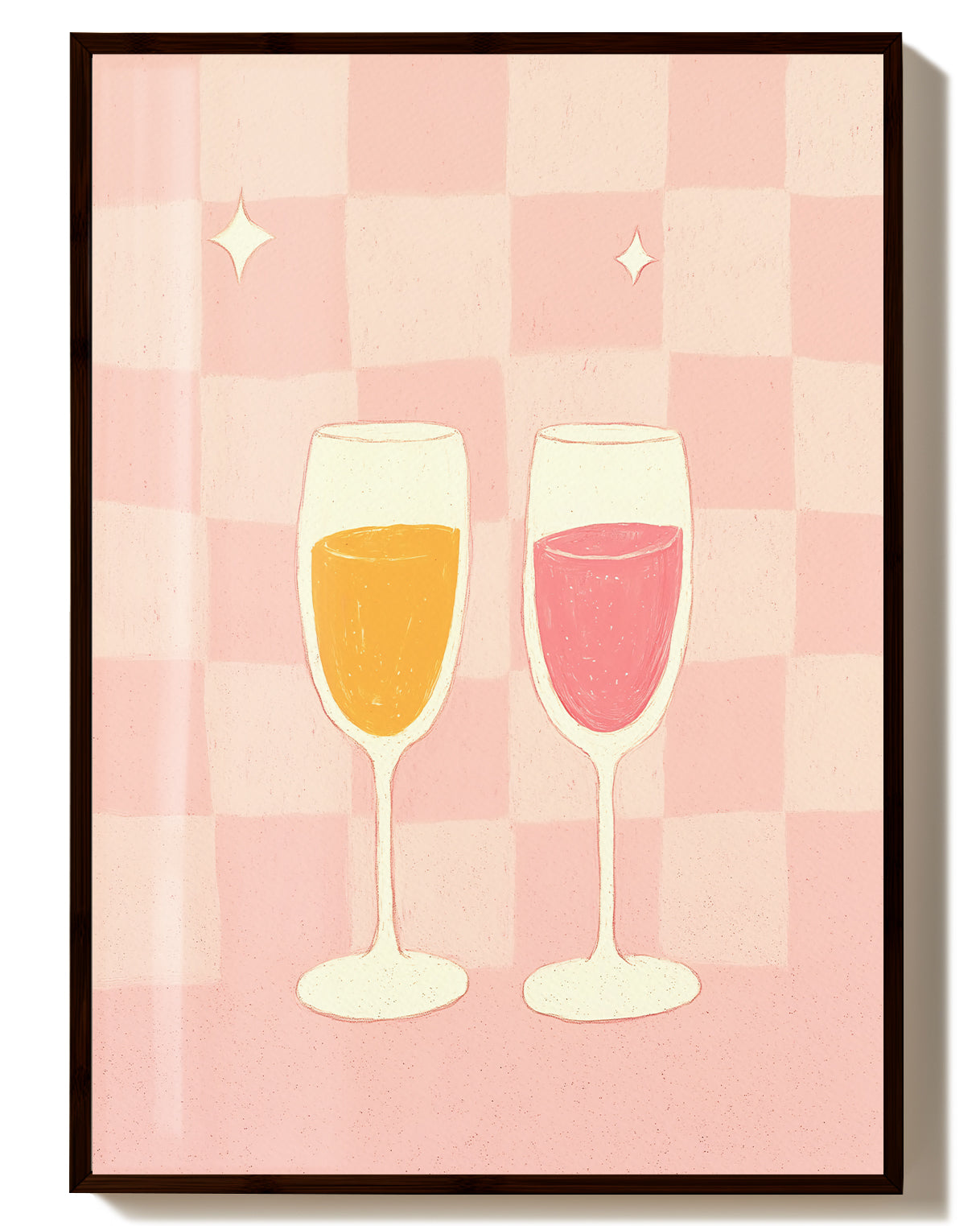 Sektgläser Poster – Cheers Together Poster – FineArt Wandbild, moderne Kunst & Fine Art Print von Spawnd, handgefertigt & Made in Germany