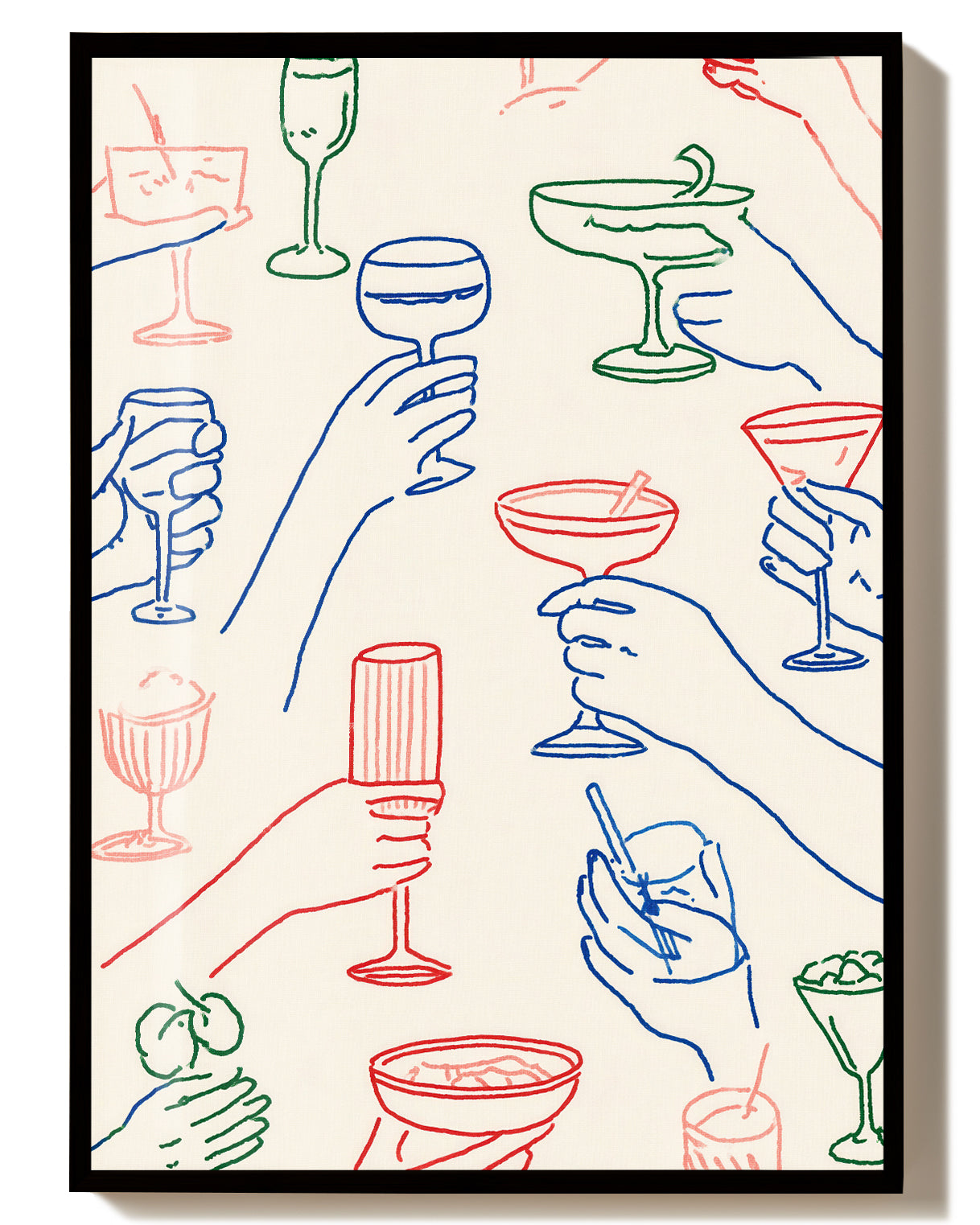 Modernes Cocktail Muster Poster – Cocktail Pattern