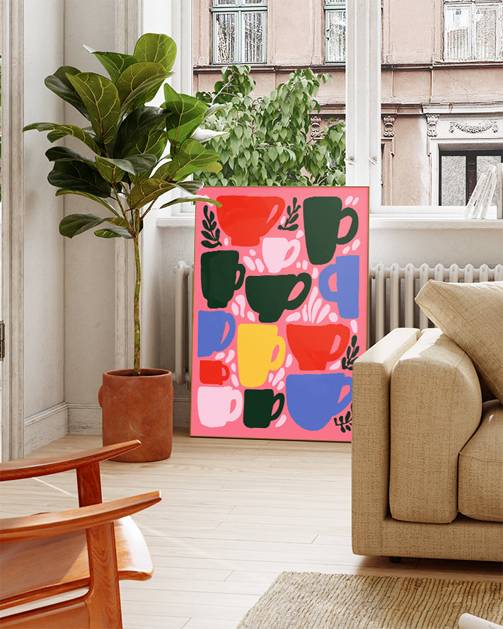 Modernes Kaffee Muster Poster – Coffee Break