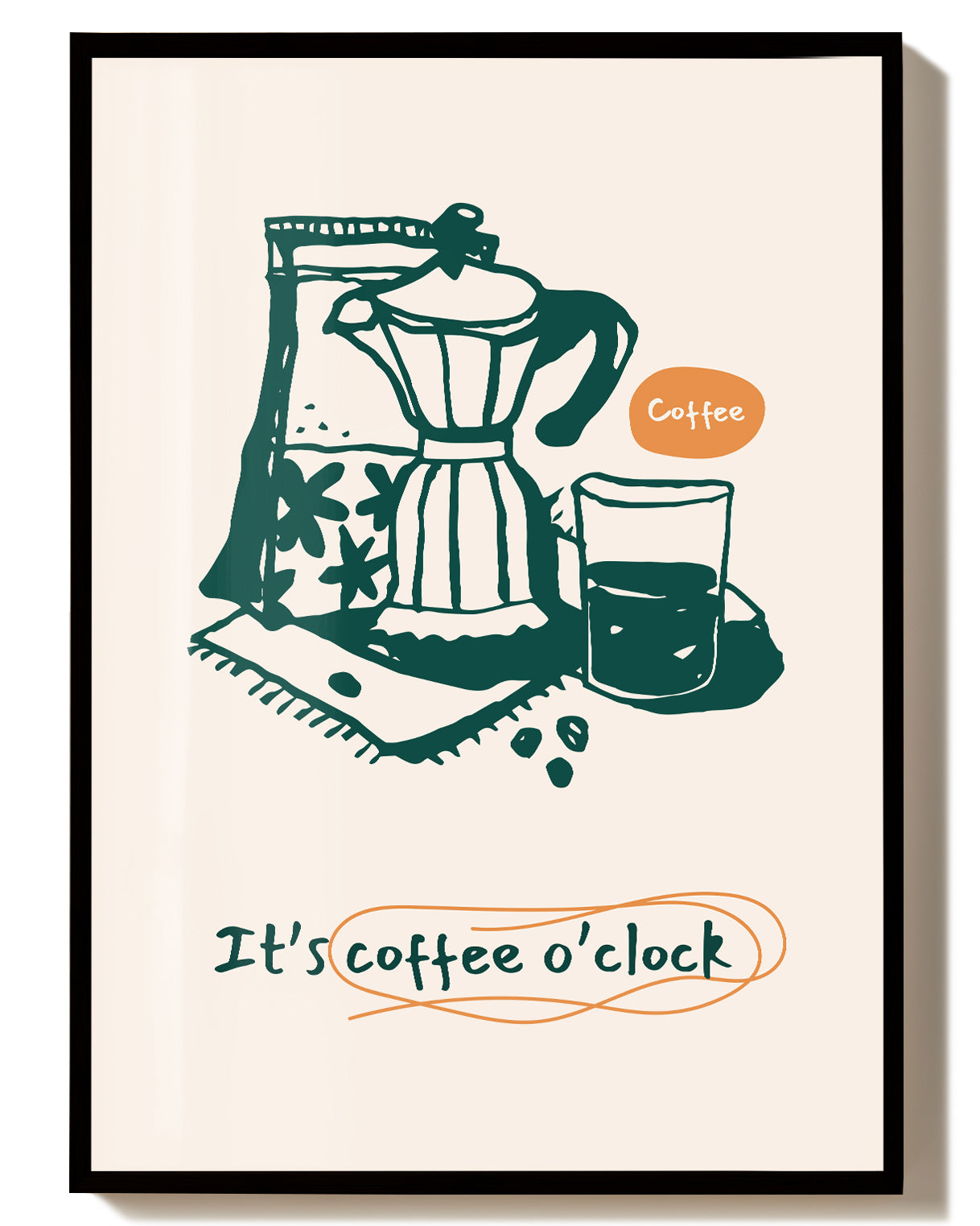 Coffee O’Clock Typografie Poster – Coffee OClock