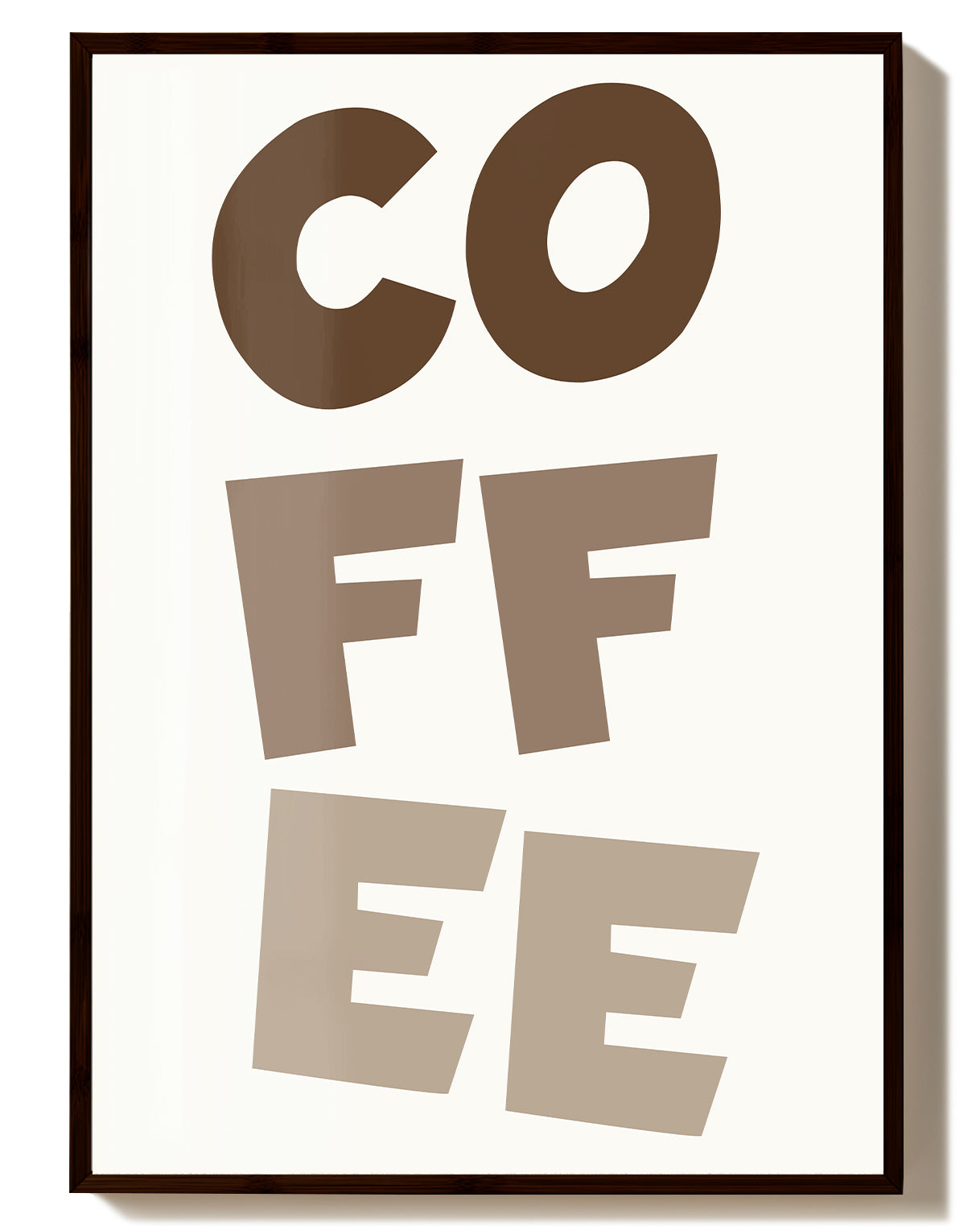 Coffee Typography Poster – Minimalistisches Kaffee Schriftmotiv Poster – FineArt Wandbild, moderne Kunst & Fine Art Print von Spawnd, handgefertigt & Made in Germany