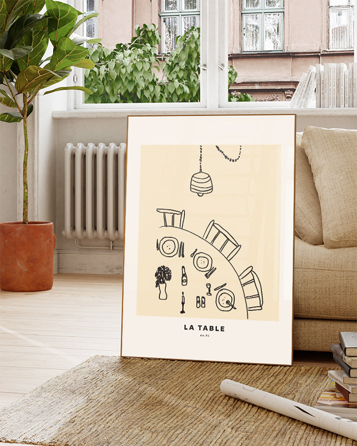 Minimalistisches Kaffee Poster modern – Daily Routine