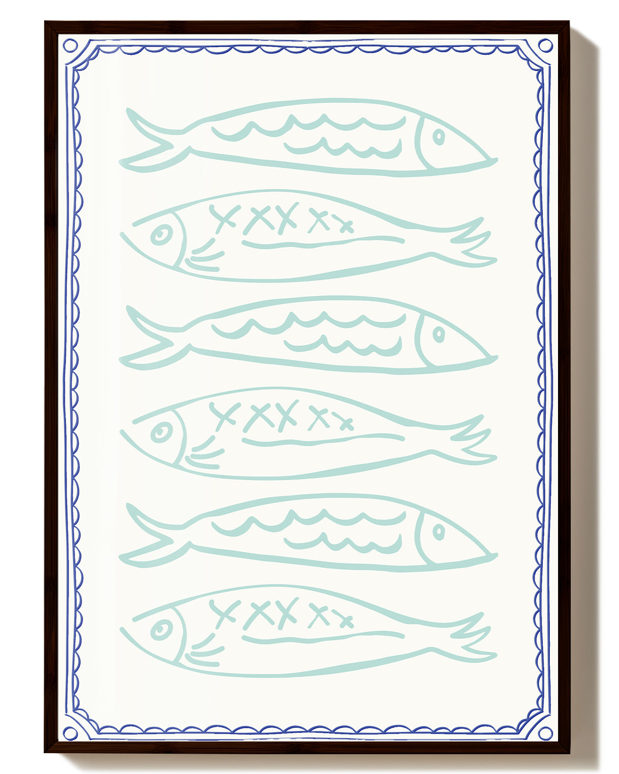 Maritimes Küchenposter – Fish Pattern Poster – FineArt Wandbild, moderne Kunst & Fine Art Print von Spawnd, handgefertigt & Made in Germany