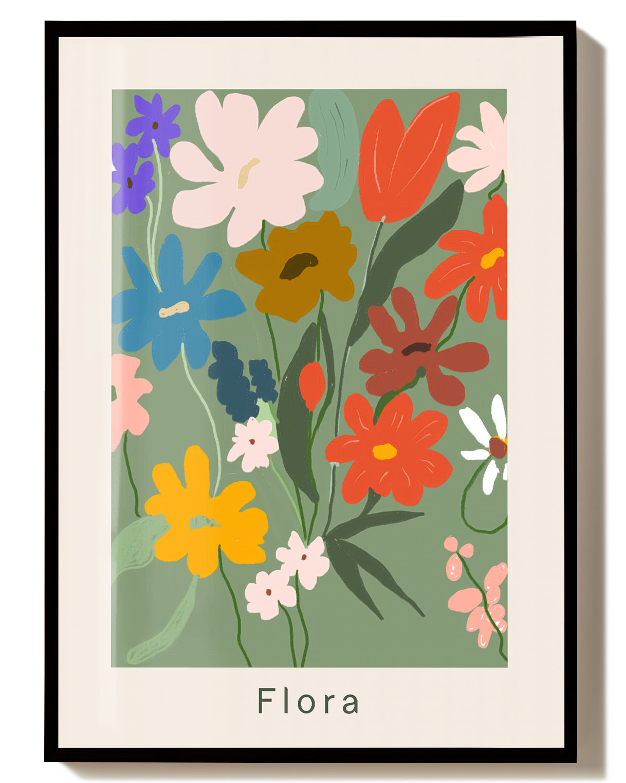 Buntes Blumen Poster modern – Floral Scene