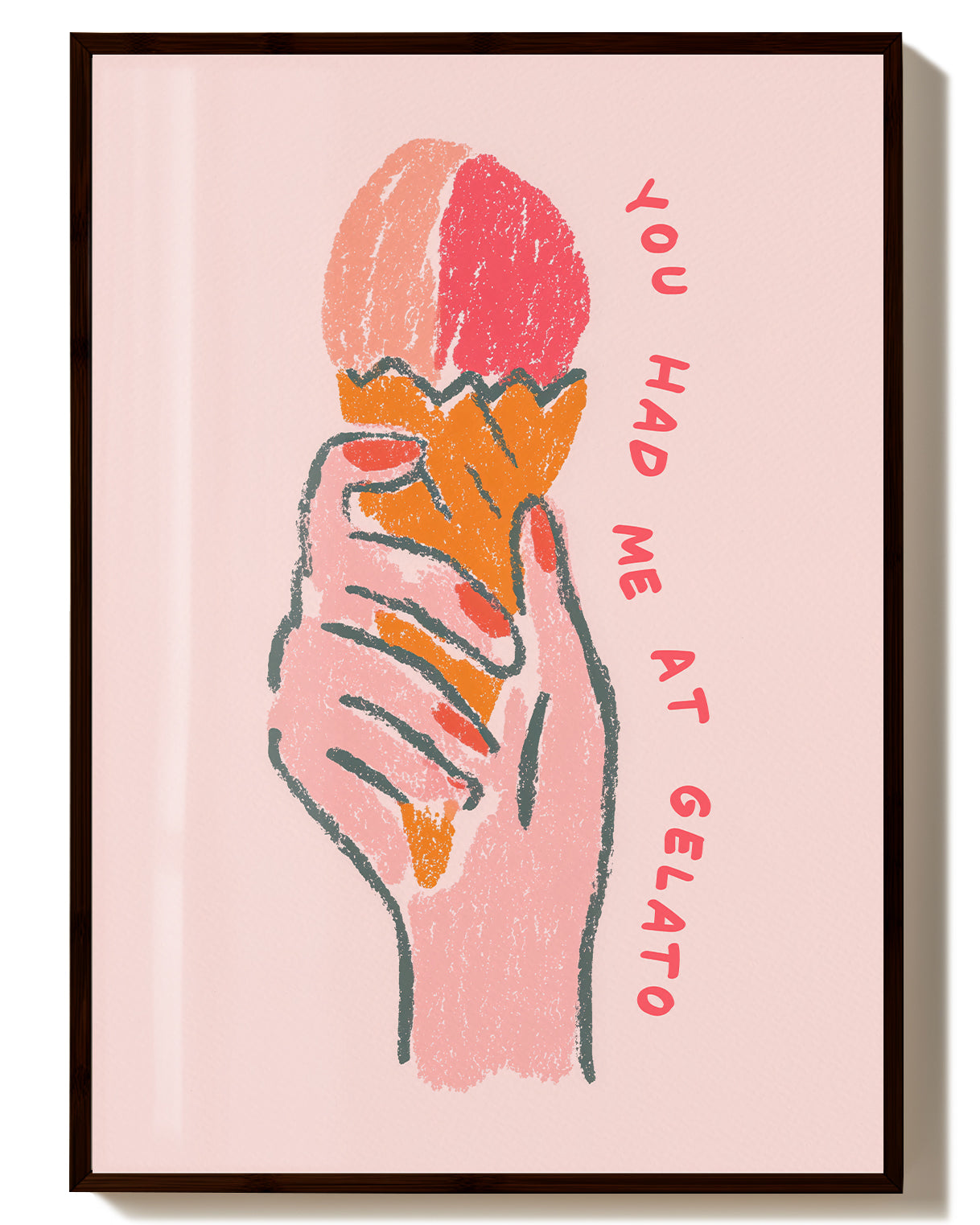 Gelato Poster – You Had Me At Gelato Poster – FineArt Wandbild, moderne Kunst & Fine Art Print von Spawnd, handgefertigt & Made in Germany