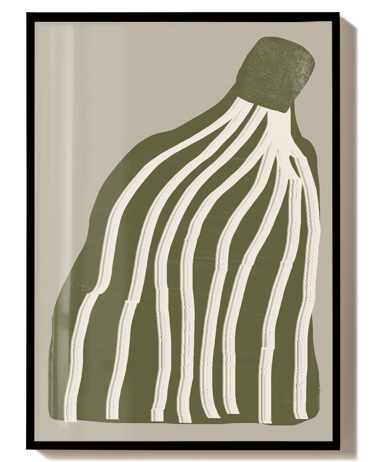 Grünes Gestreiftes Vasen Poster – Green Striped Vas