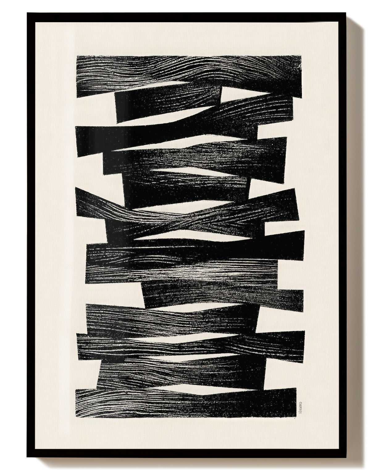 Abstraktes Schwarz Weiß Struktur Poster – Inner Motion