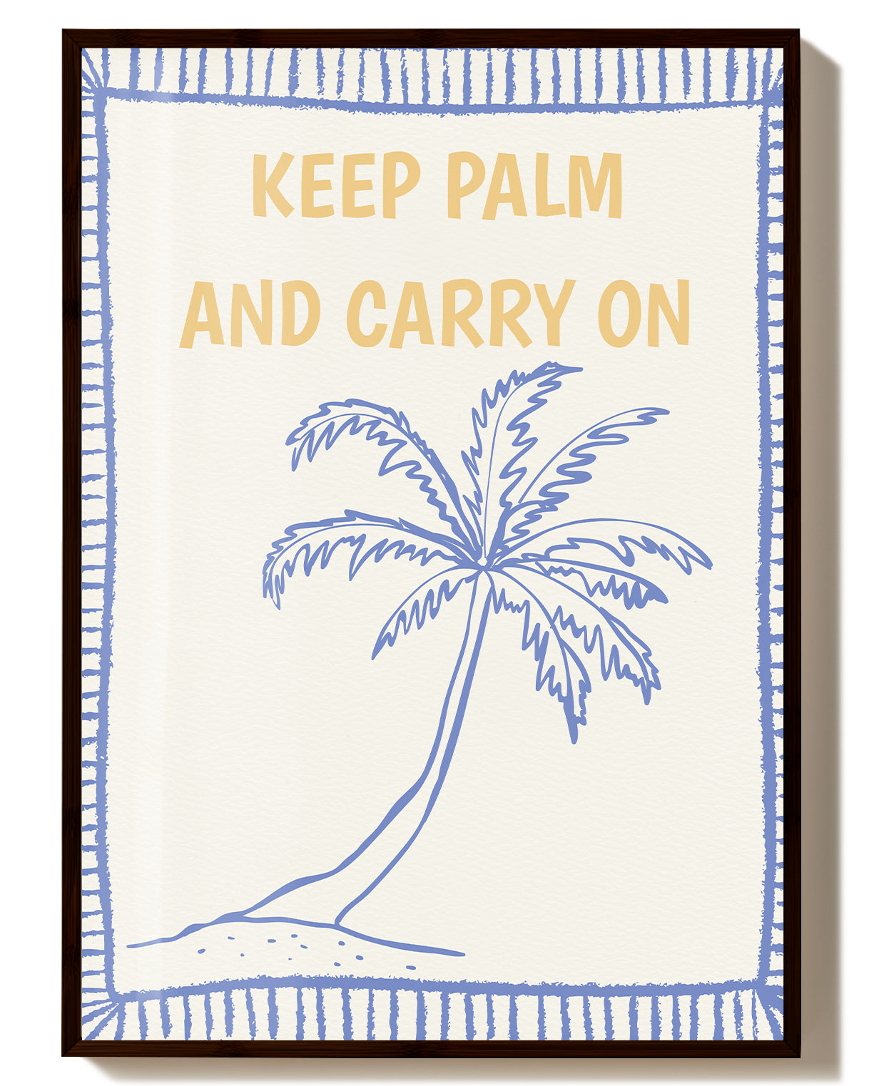 Typografie & Illustration Palmen Poster – Keep palm Poster – FineArt Wandbild, moderne Kunst & Fine Art Print von Spawnd, handgefertigt & Made in Germany