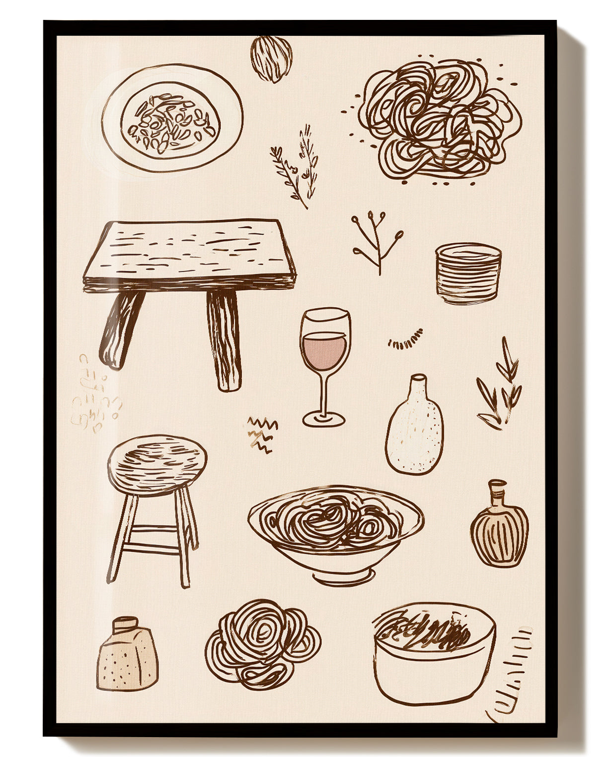Kitchen Illustration Pattern Poster – Kitchen Illustration Pattern