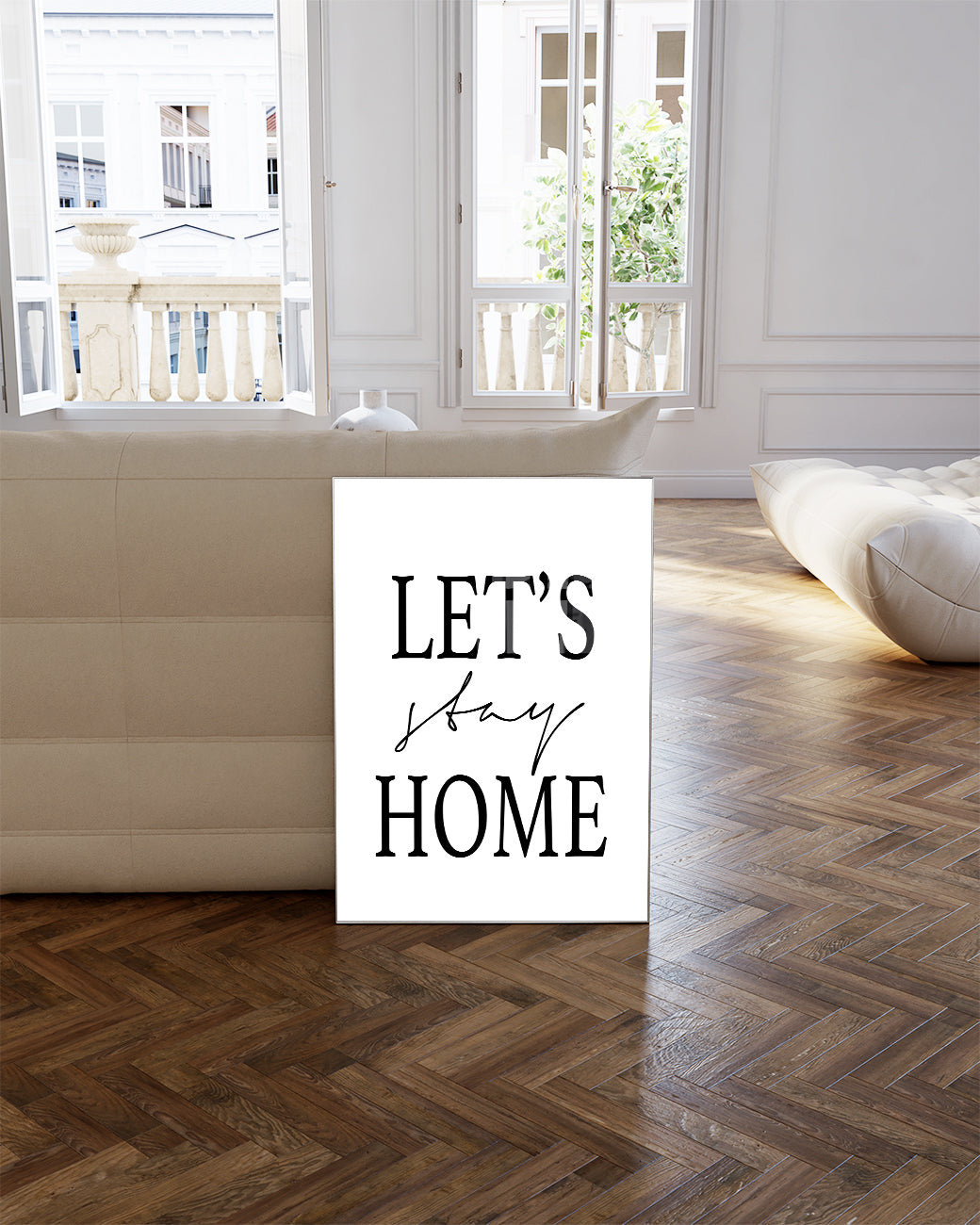 Let’s Stay Home Typografie Poster – Let’s Stay Home