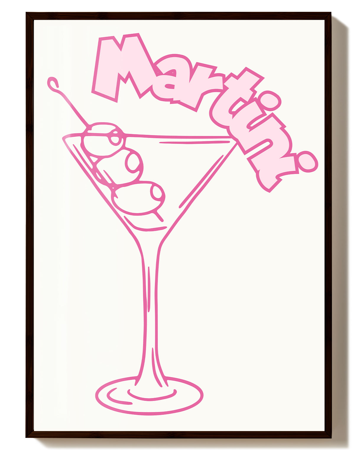 Typografie & Illustration Cocktail Poster – Martini Poster – FineArt Wandbild, moderne Kunst & Fine Art Print von Spawnd, handgefertigt & Made in Germany