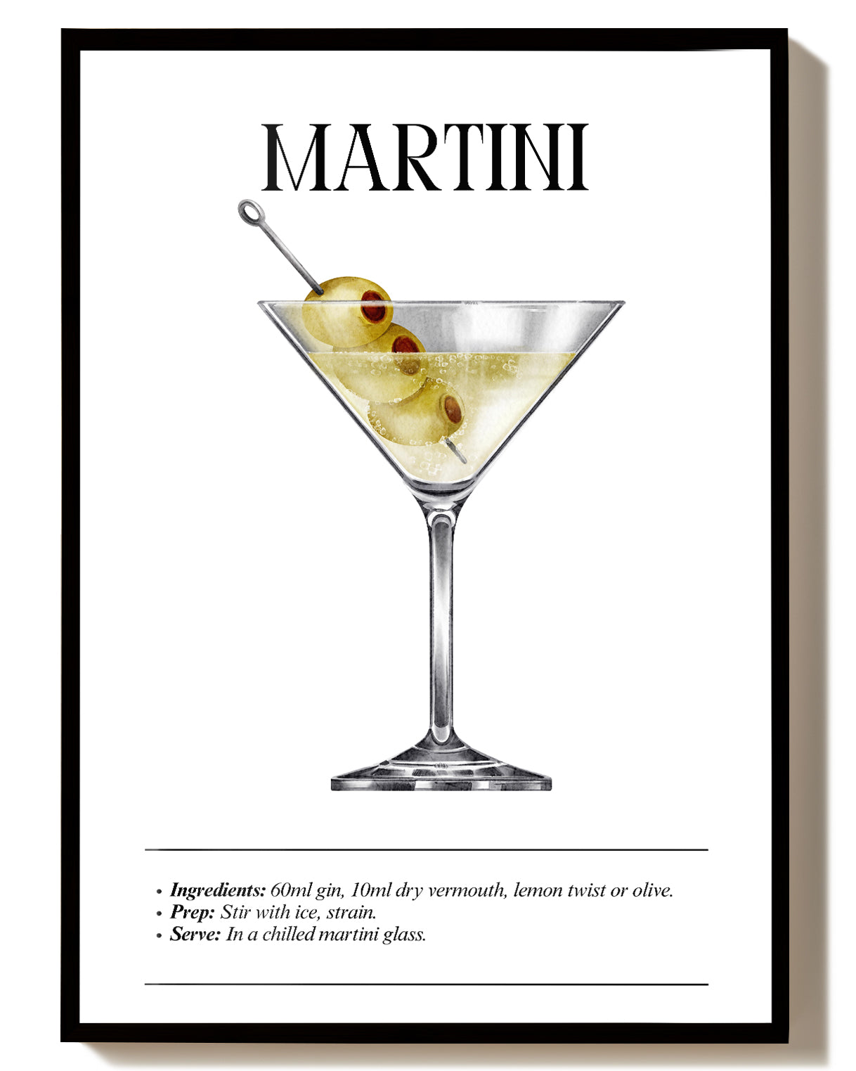 Martini Cocktail Illustration Poster – Martini